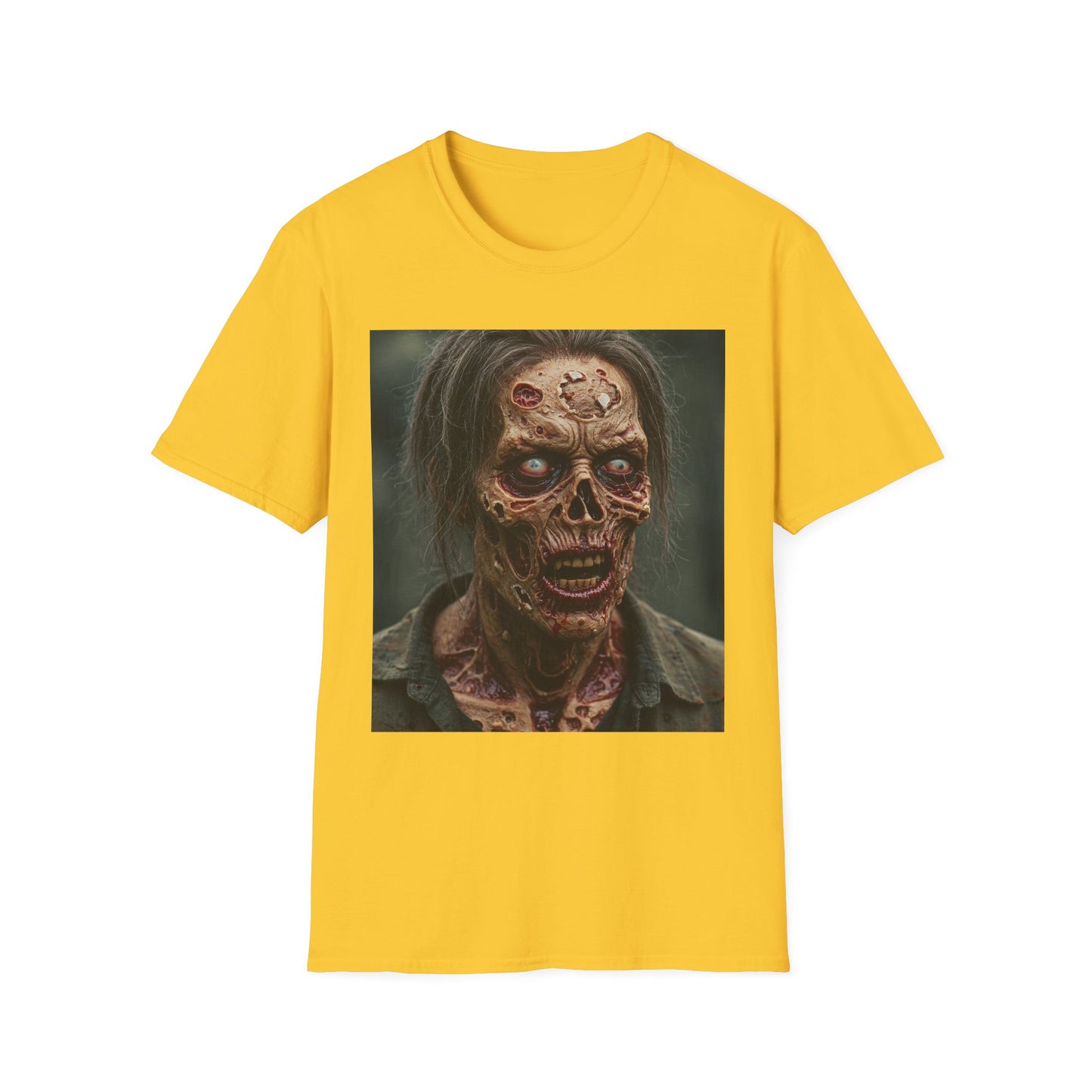 Apocalyptic Portrait Tee, bold, decaying zombie graphic