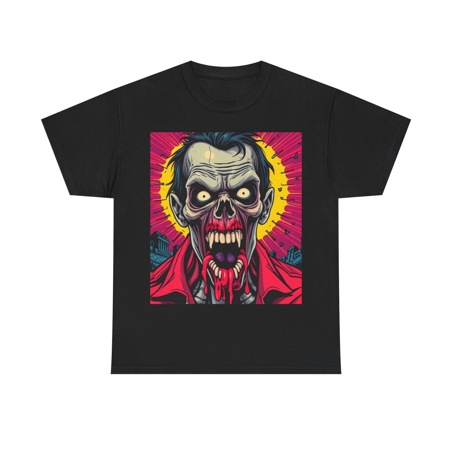 UK - Unisex Heavy Cotton Tee - Retro Zombie Design