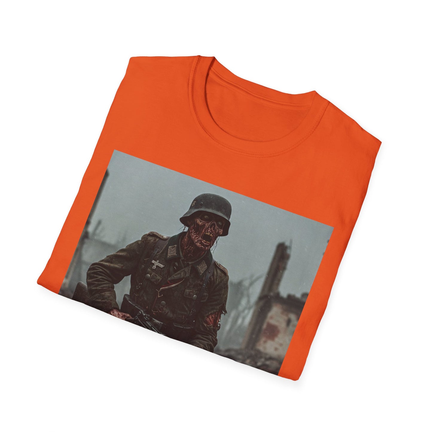 Vintage Soldier Apocalyptic Portrait Tee, bold, decaying zombie graphic