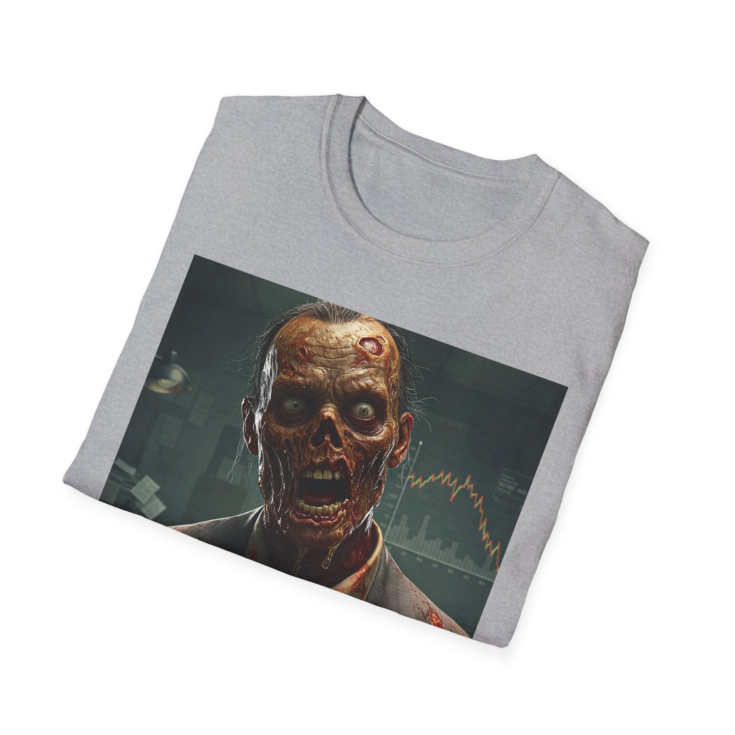 Zombie Businessman Unisex Softstyle T-Shirt | Spooky Halloween Apparel