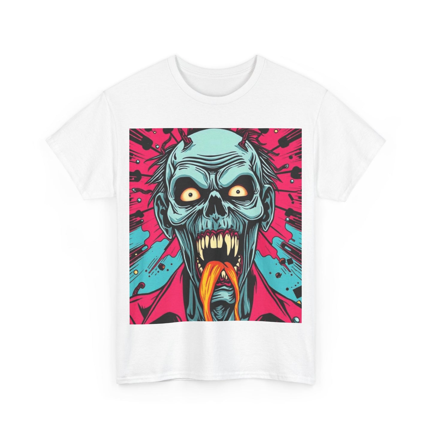 UK - Creepy Zombie Graphic Tee - Unisex Heavy Cotton Shirt for Horror Lovers