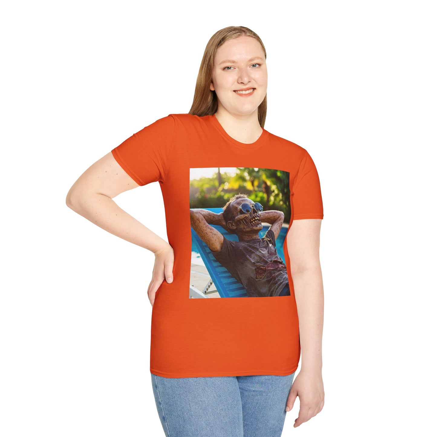 Chillin' Zombie Unisex Softstyle T-Shirt | Halloween Apparel