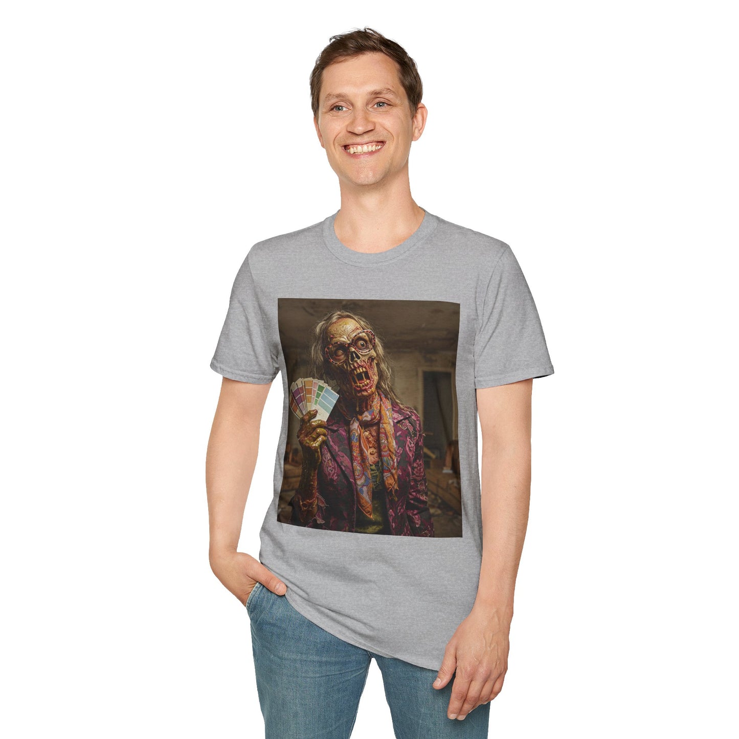 Unisex Softstyle T-Shirt – Retro Skeleton Poker Night Tee