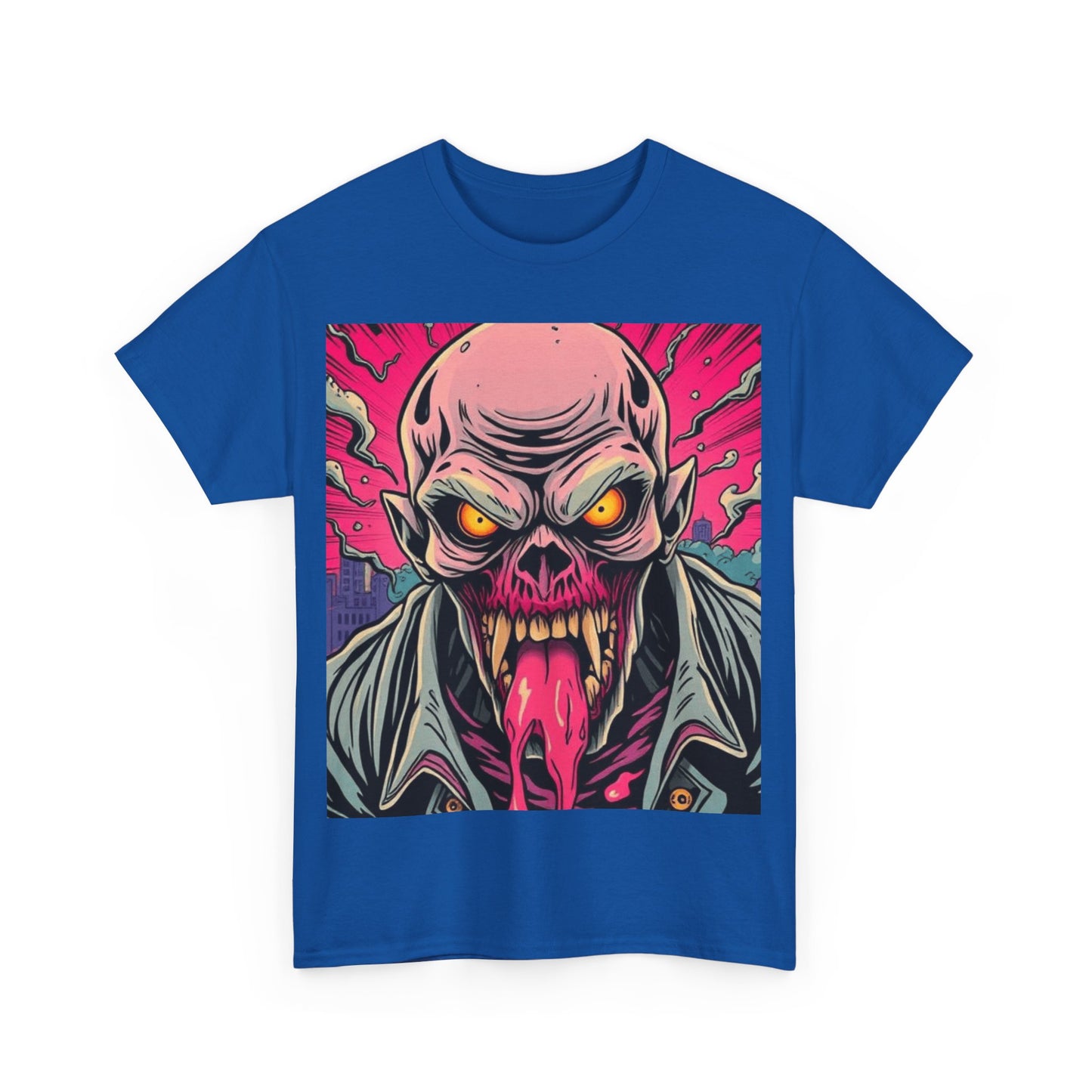 UK - Graphic Horror Tee - Unisex Heavy Cotton T-Shirt with Skull Design