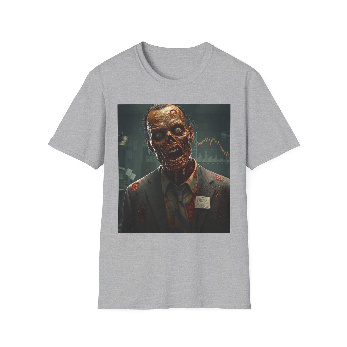 Zombie Businessman Unisex Softstyle T-Shirt | Spooky Halloween Apparel