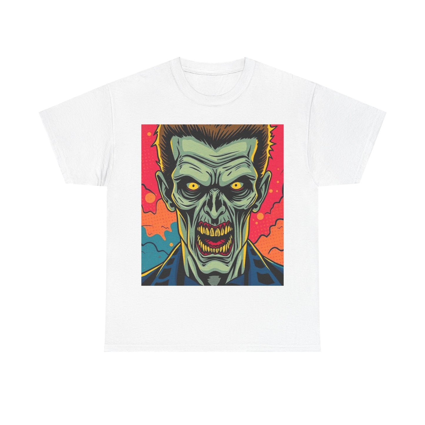 UK - Unisex Heavy Cotton Tee - Retro Horror Zombie Artwork t-shirt