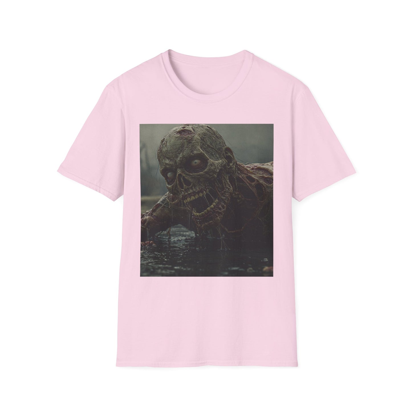 Creepy Skeleton Unisex Softstyle T-Shirt - Perfect for Halloween and Horror Fans