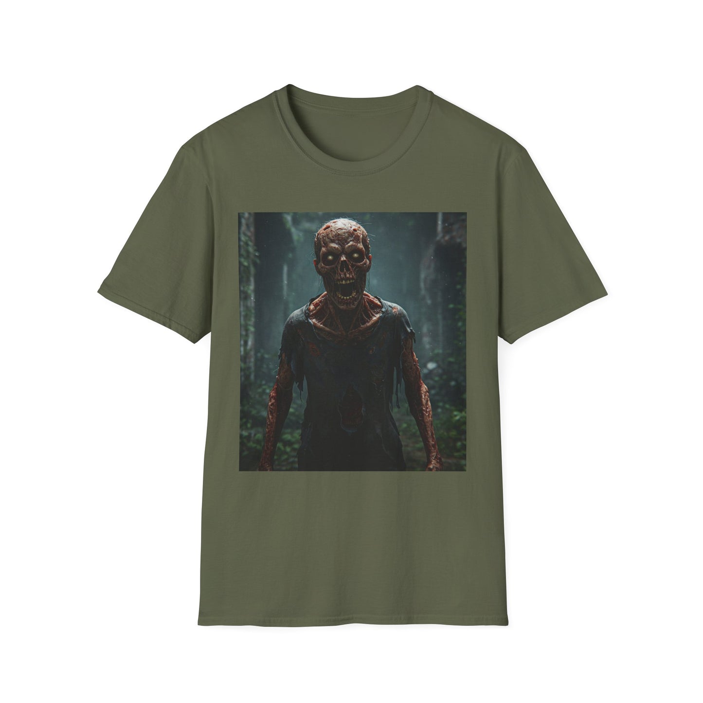 Apocalyptic Portrait Tee, bold, decaying zombie graphic
