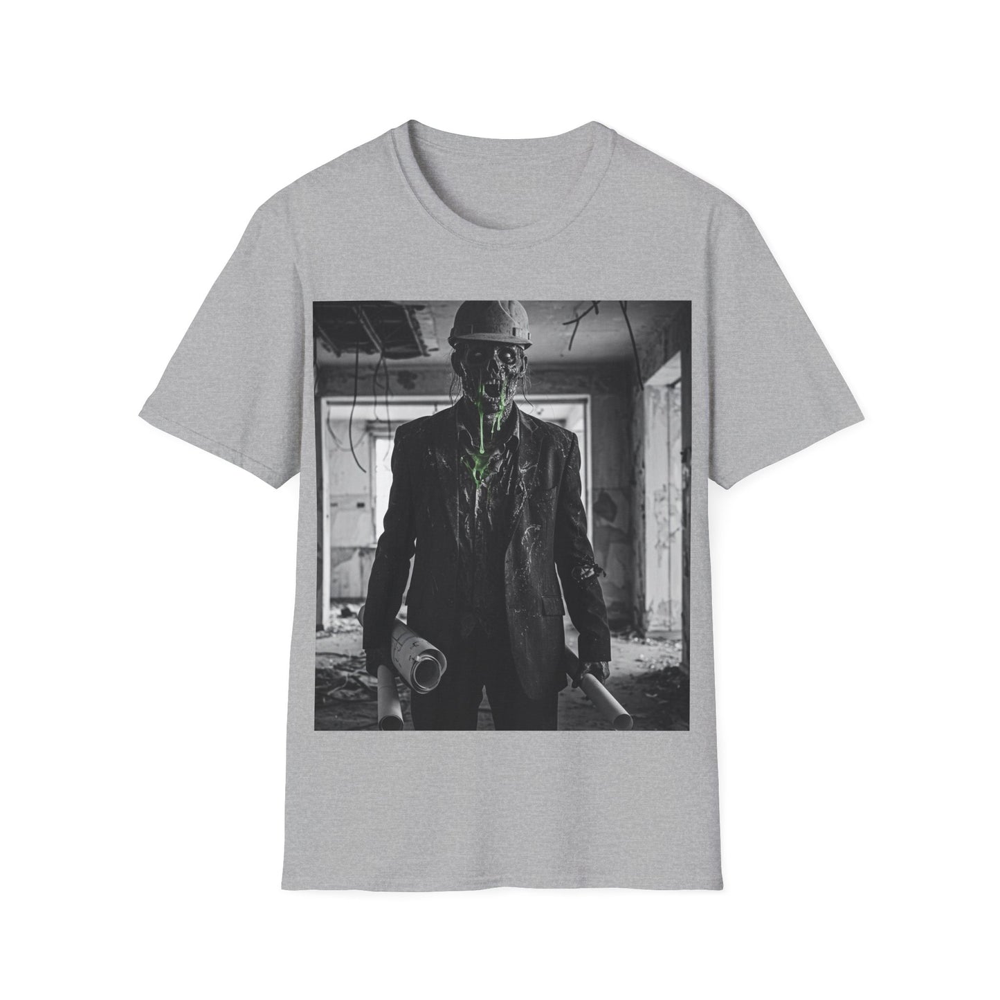 UK - Unisex Softstyle T-Shirt with Creepy Monster Design - Perfect for Halloween and Horror Fans