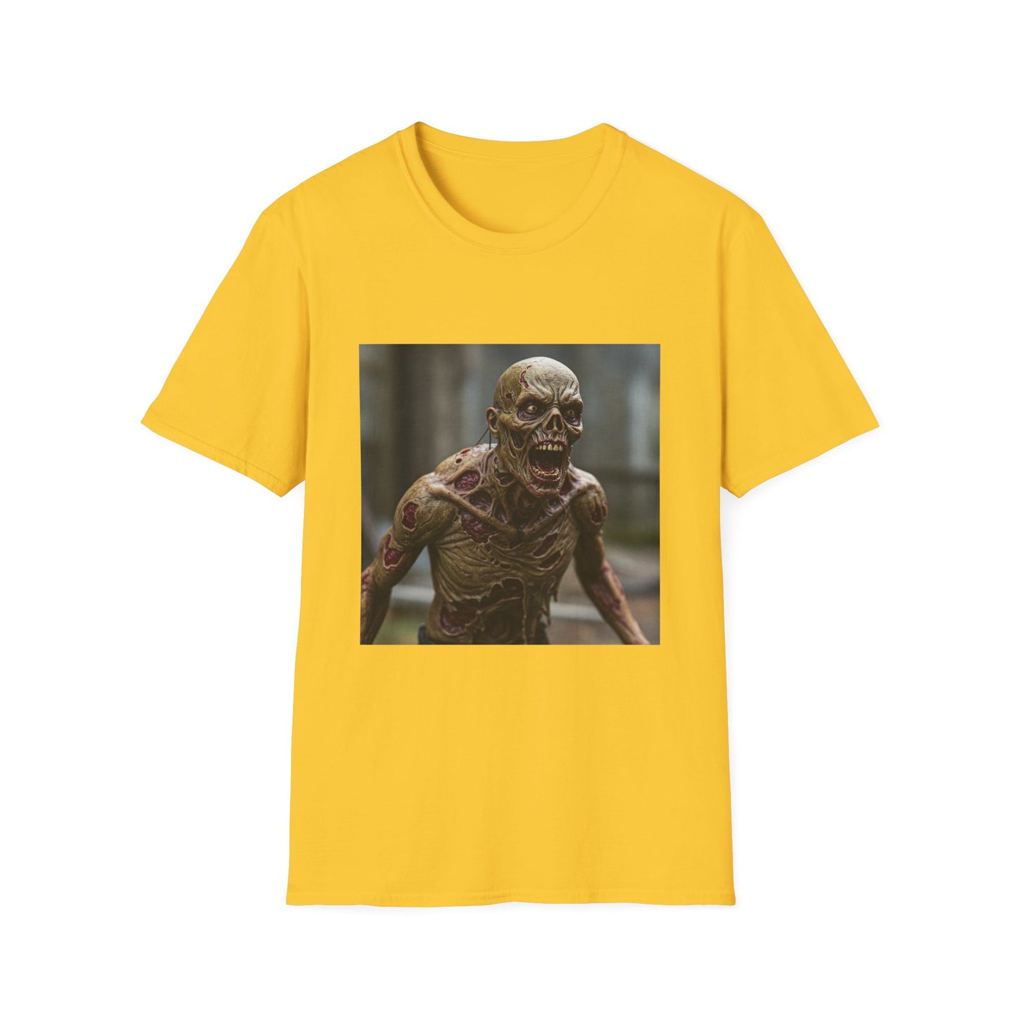 Apocalyptic Portrait Tee, bold, decaying zombie graphic