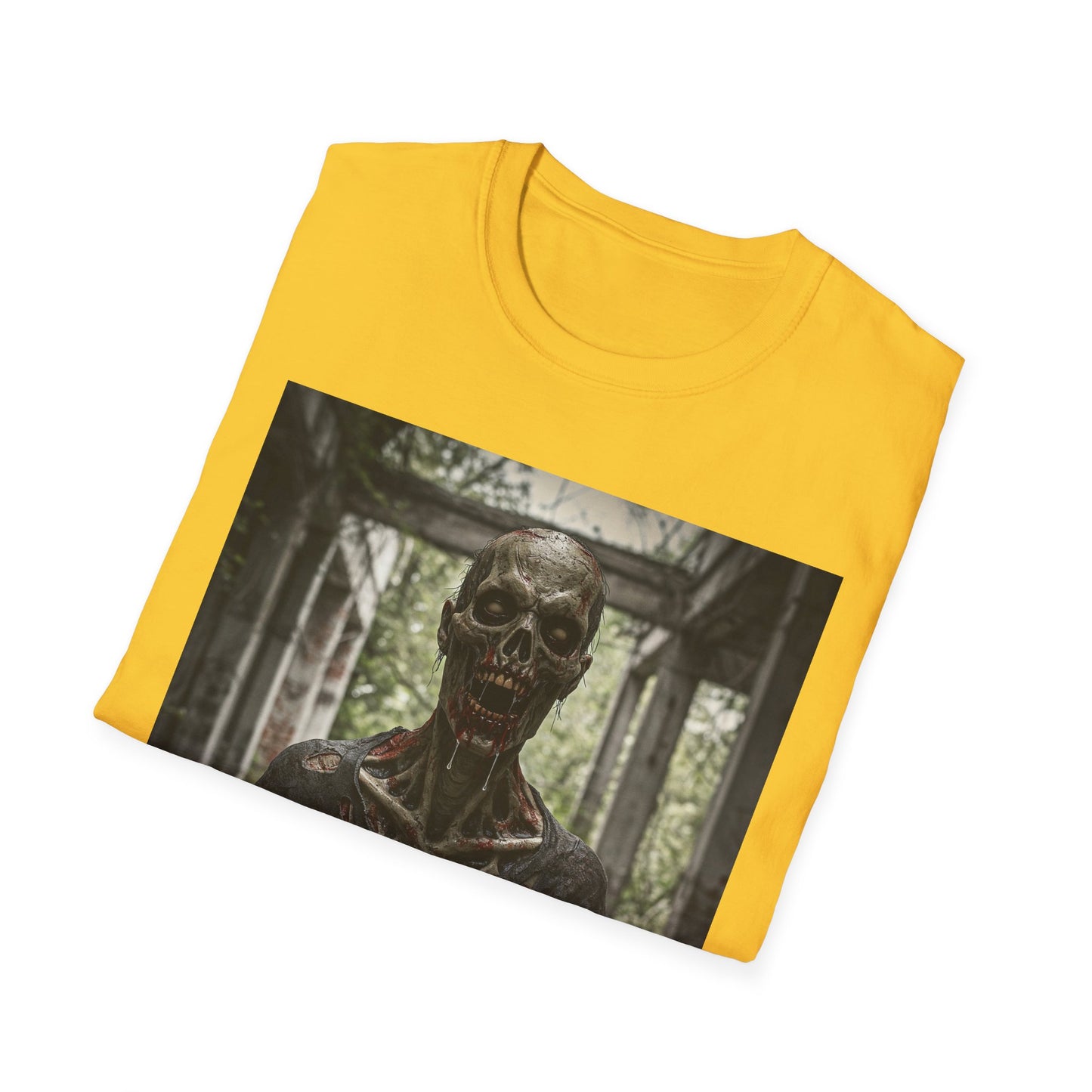 Apocalyptic Portrait Tee, bold, decaying zombie graphic