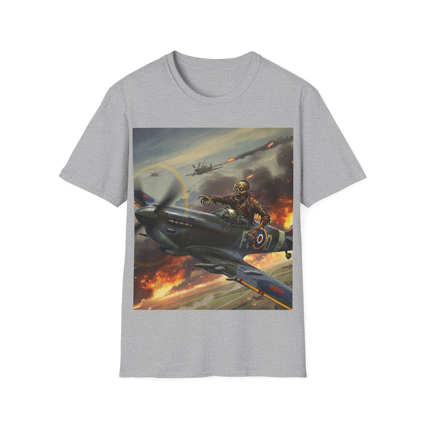 UK - Vintage Pilot Apocalyptic Portrait Tee, bold, decaying zombie graphic