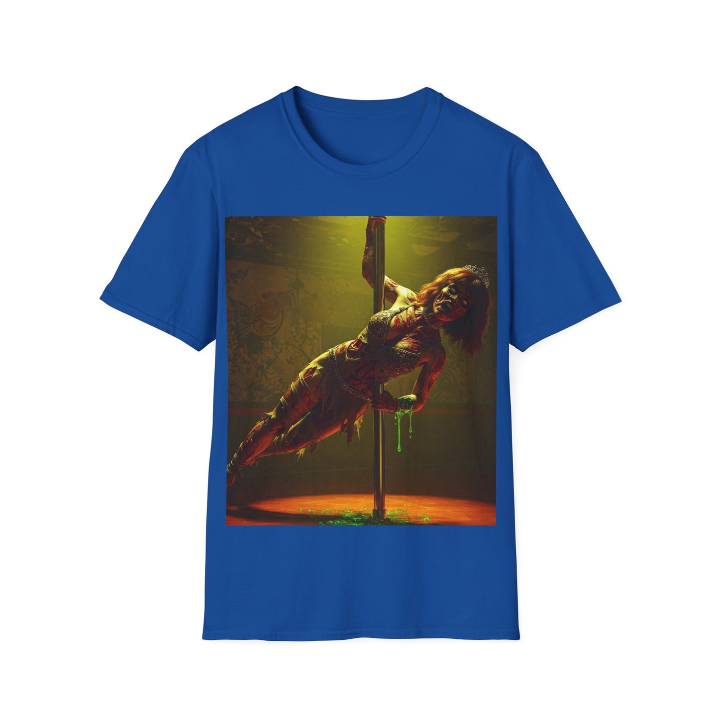 UK - Vibrant Zombie Dance Apocalyptic Portrait Tee, bold, decaying zombie graphic