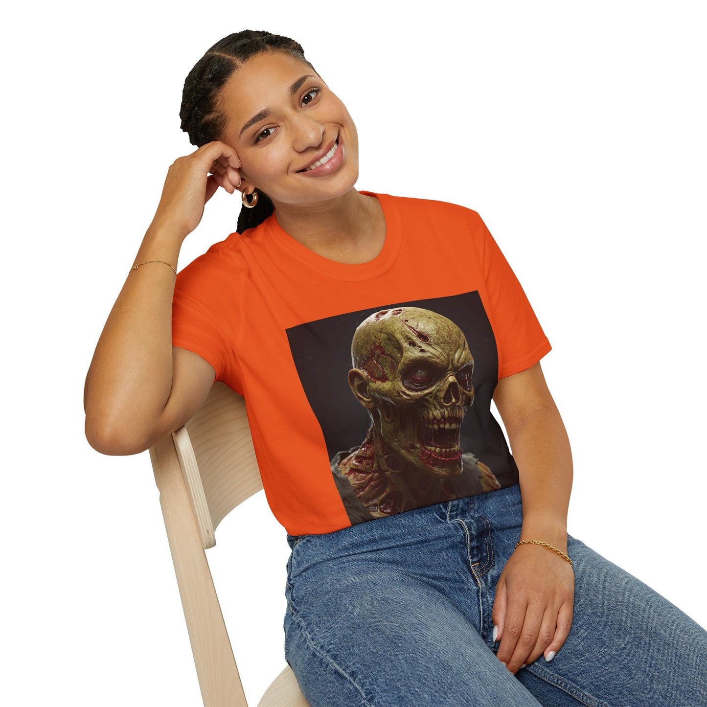Apocalyptic Portrait Tee, bold, decaying zombie graphic