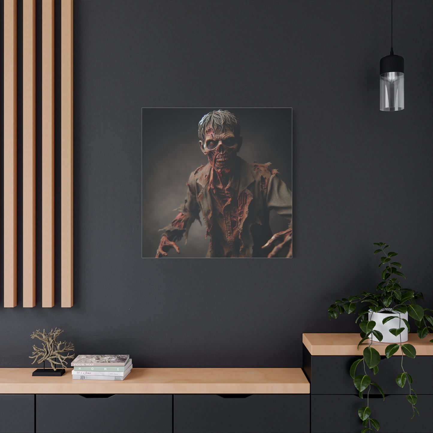 Zombie Art Canvas - Horror Wall Decor for Halloween