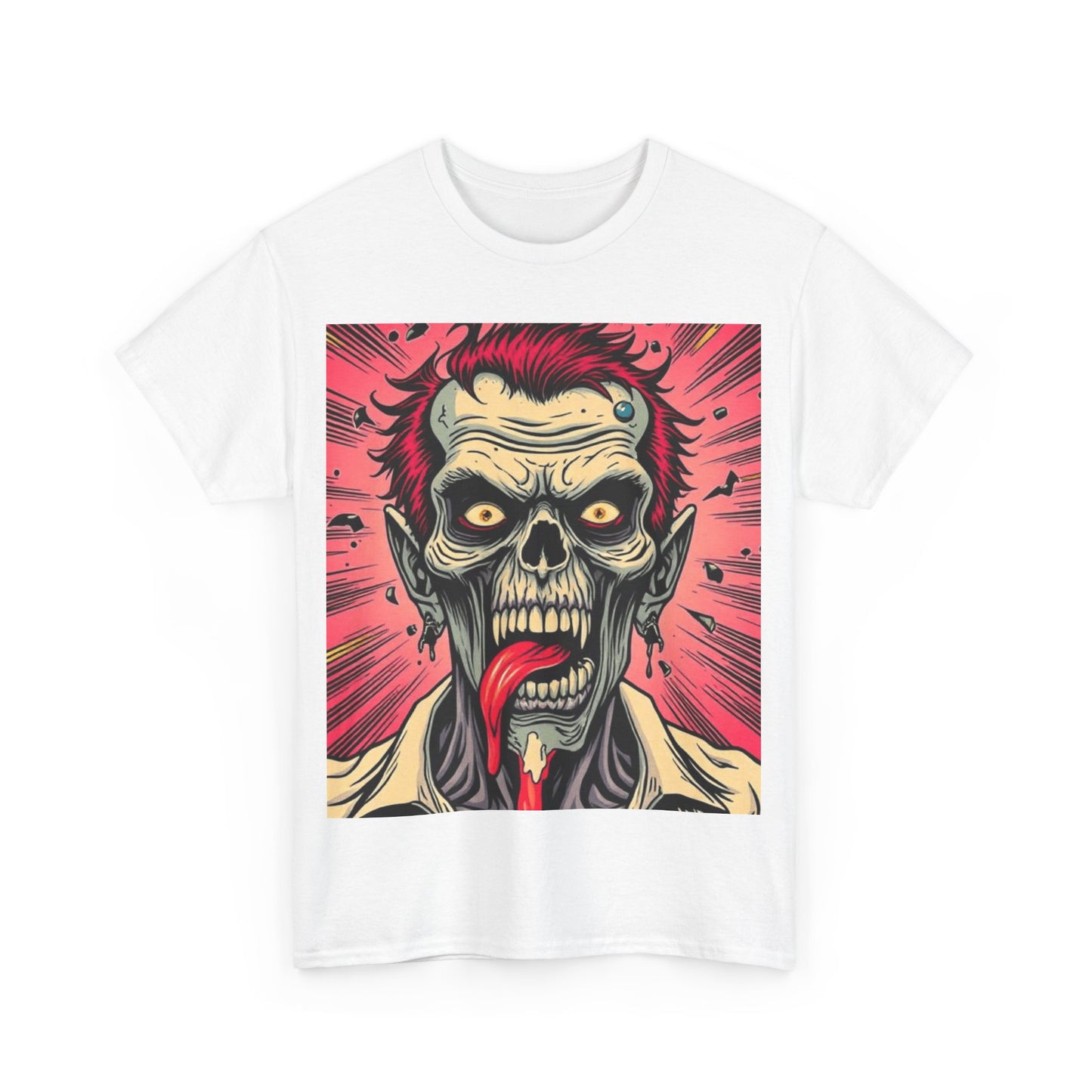 UK - Unisex Heavy Cotton Tee - Zombie Design for Horror Fans