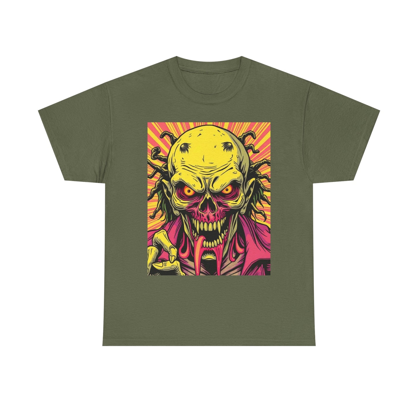 Unisex Heavy Cotton Tee - Spooky Skeleton Design for Halloween
