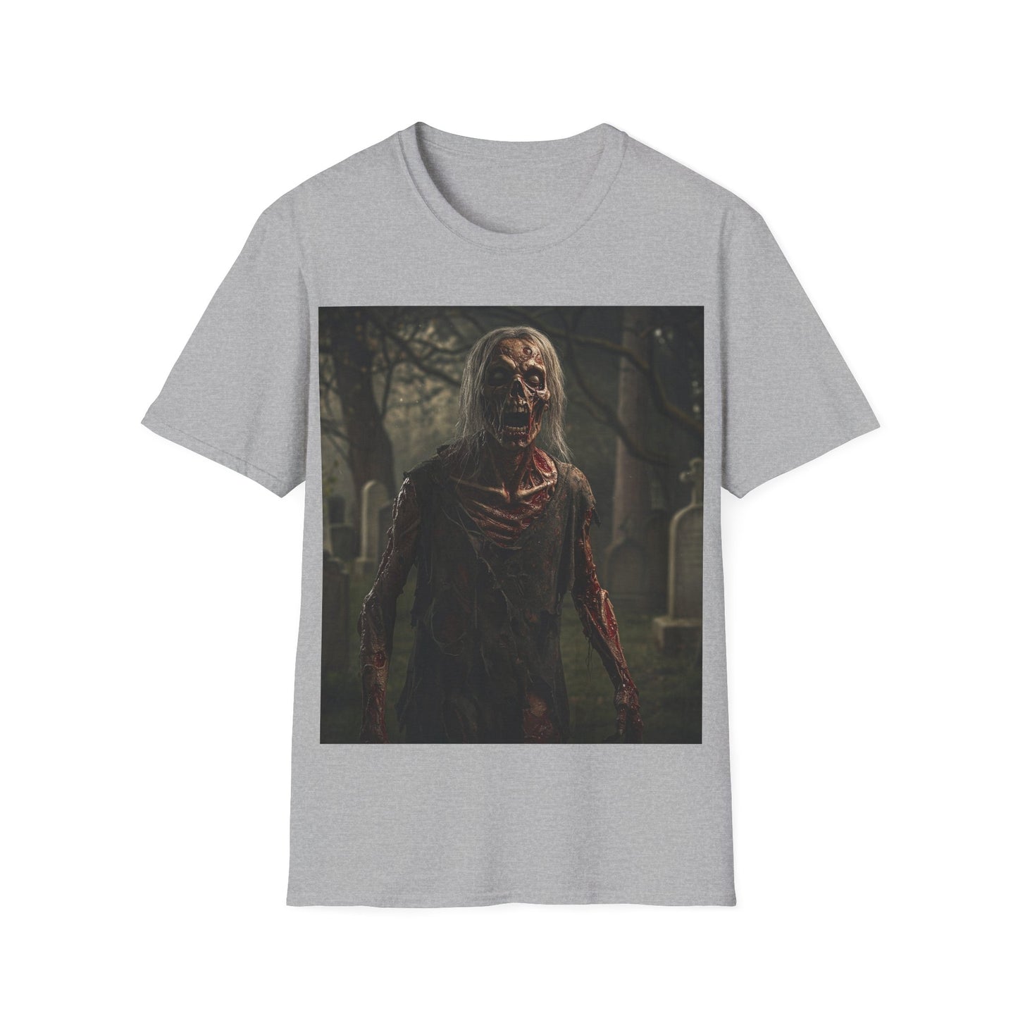 UK - Zombie Horror Apocalyptic Portrait Tee, bold, decaying zombie graphic