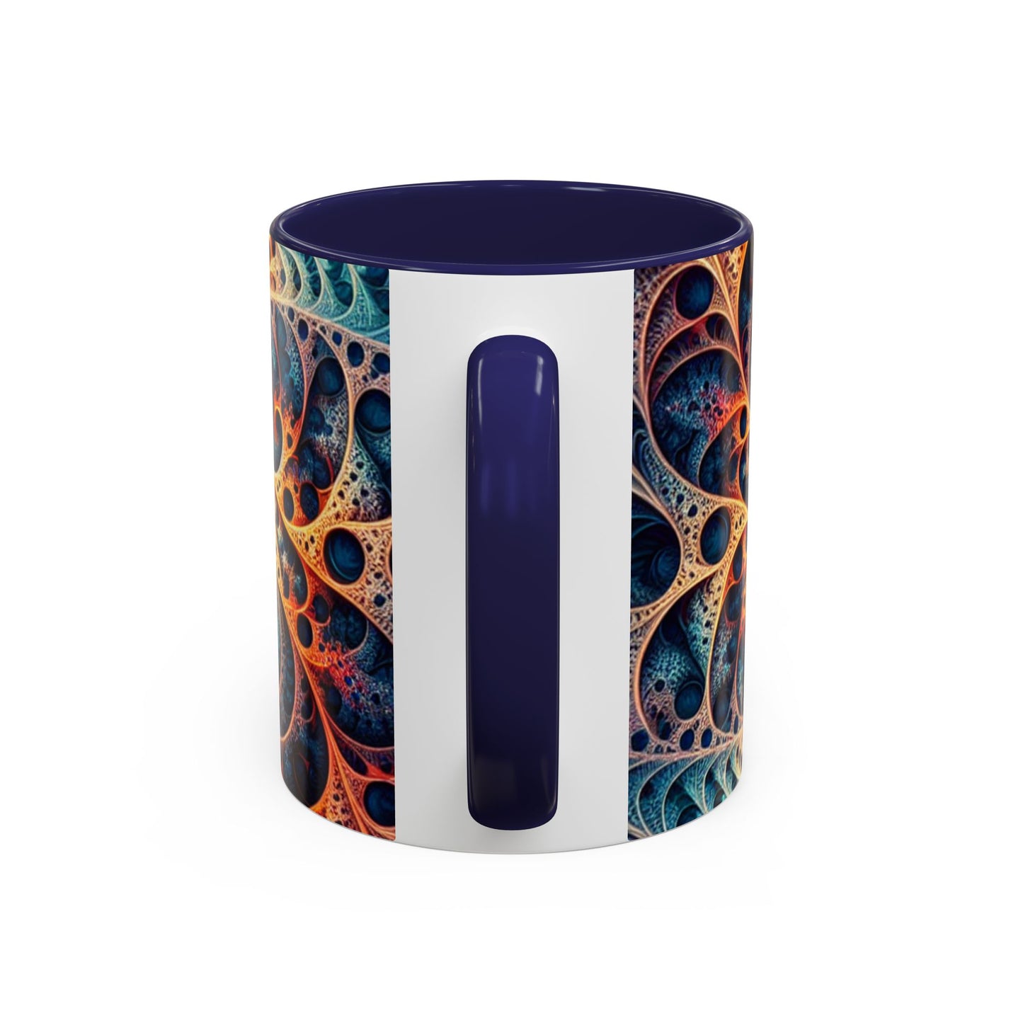 Colorful Swirl Accent Coffee Mug - 11oz & 15oz Ceramic Cup for Coffee Lovers