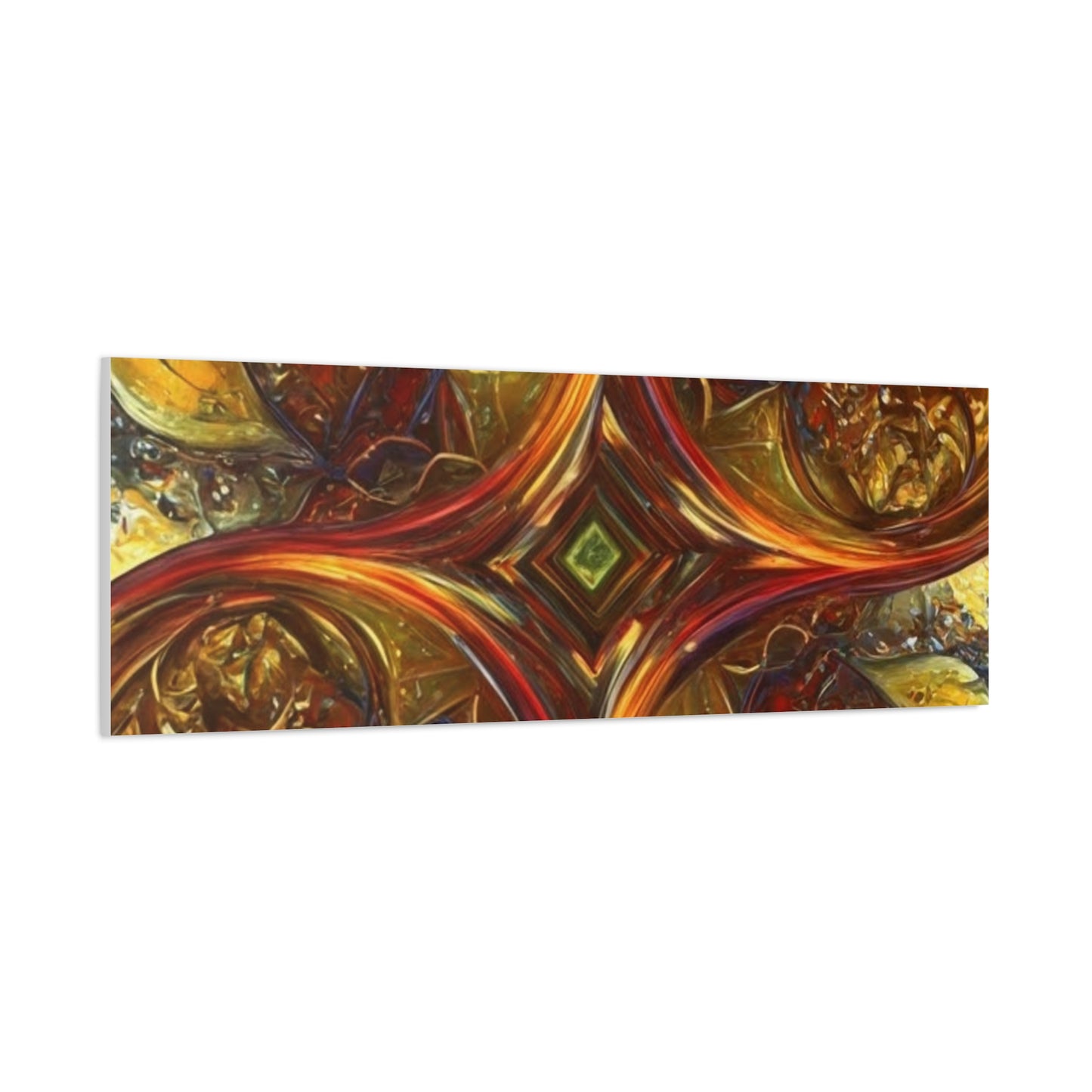Abstract Art Matte Canvas Wall Decor - Vibrant Fractal Design, Colorful Home Accent