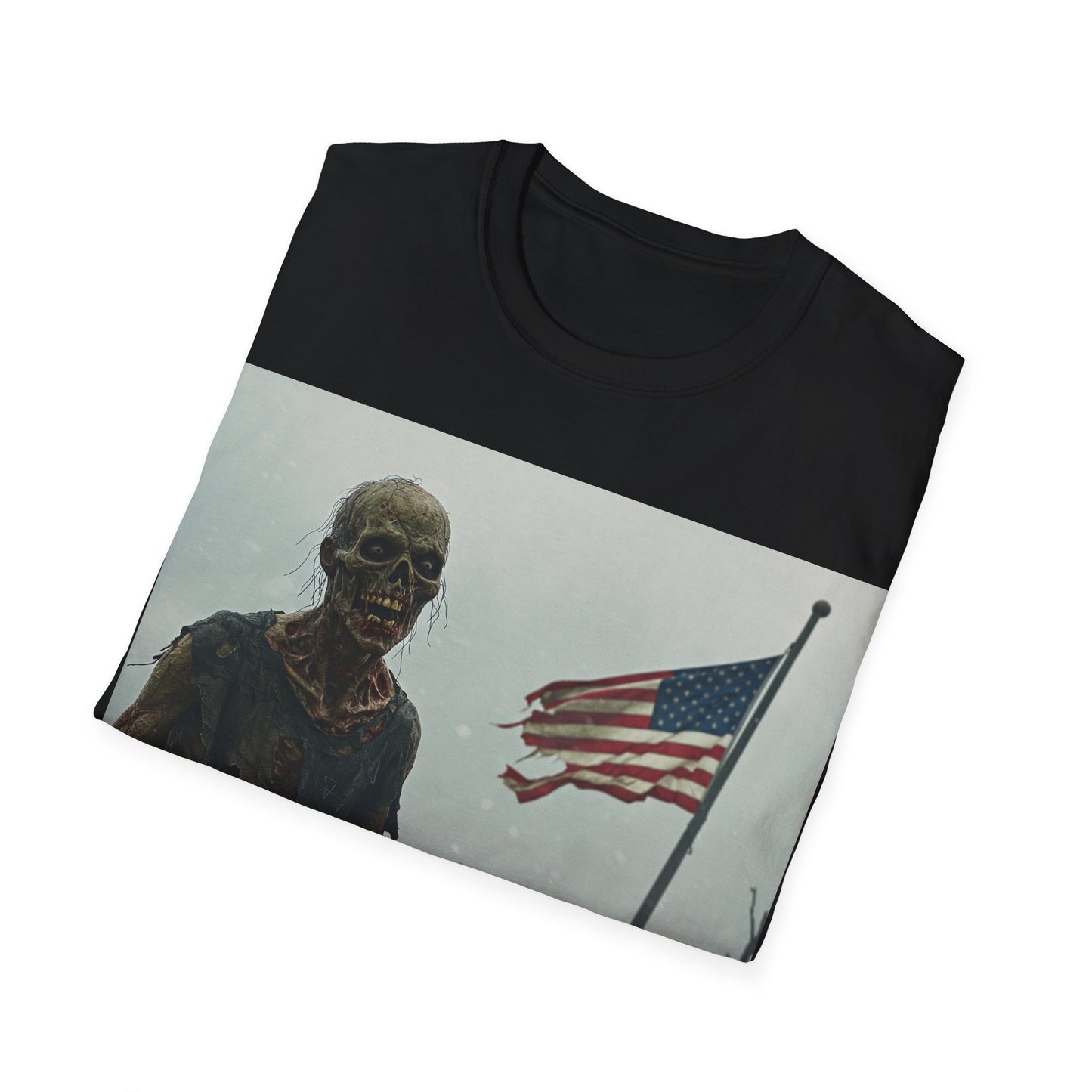 UK - Patriot Zombie Apocalypse Apocalyptic Portrait Tee, bold, decaying zombie graphic
