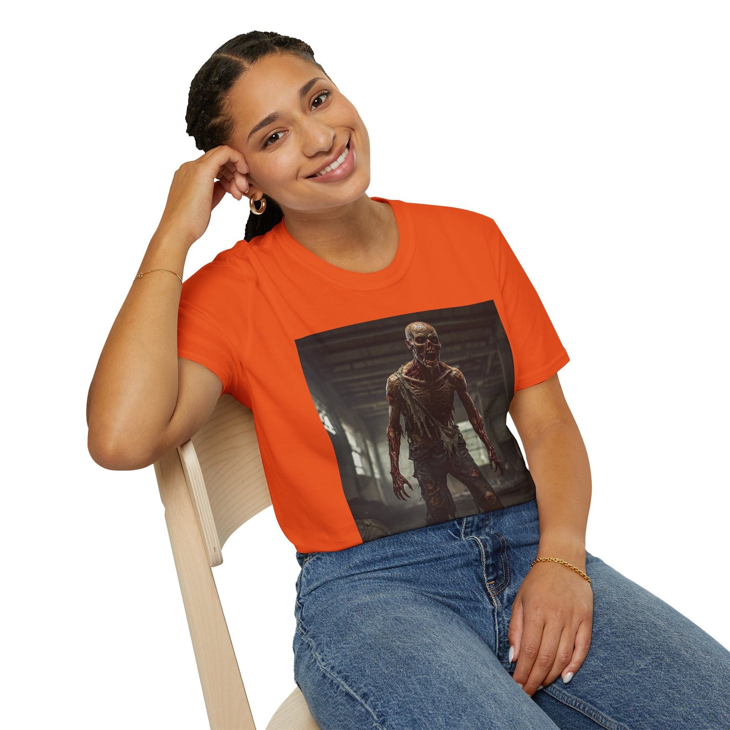 Zombie Graphic Unisex Softstyle T-Shirt - Perfect for Halloween and Horror Fans
