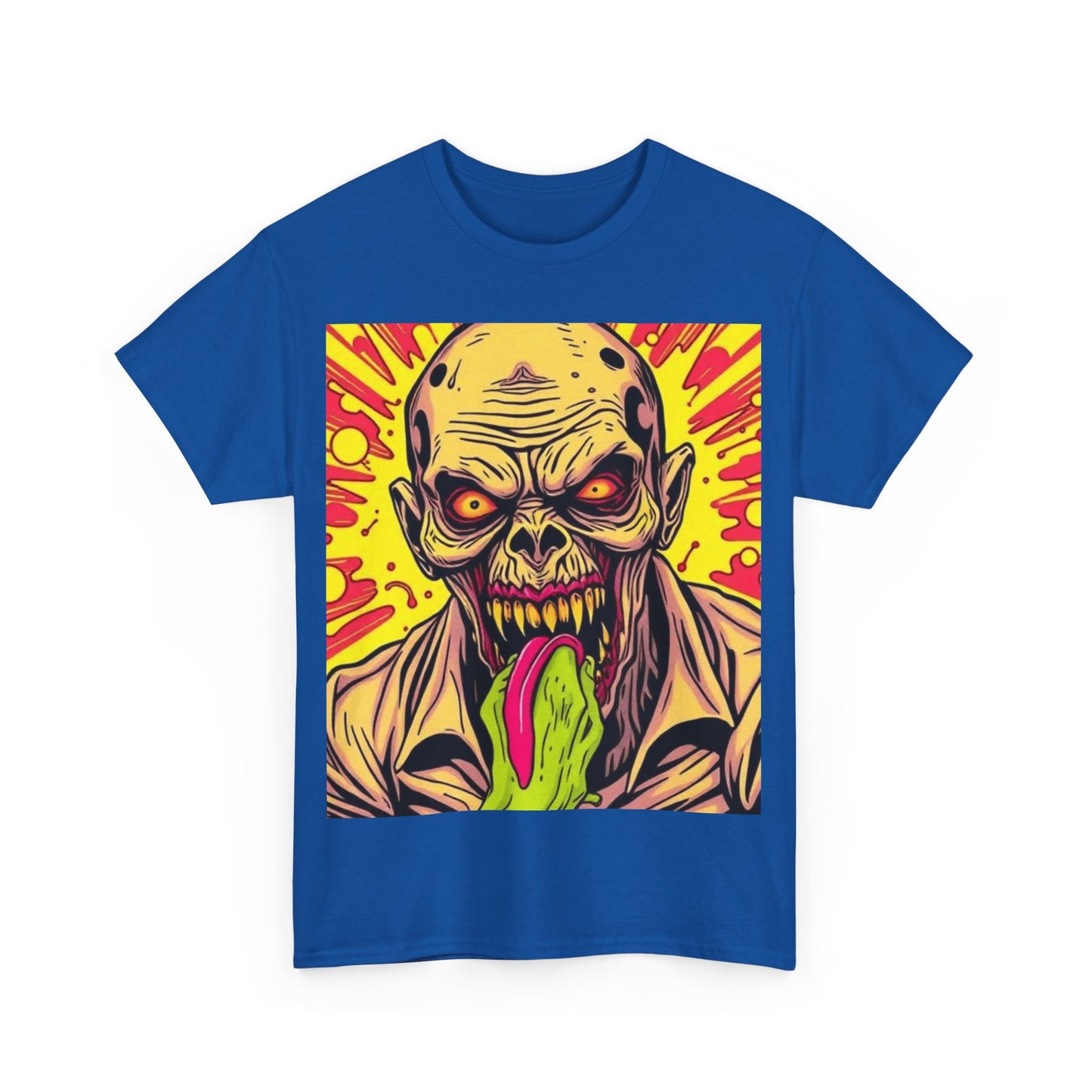 UK - Zombie Graphic Unisex Heavy Cotton Tee - Perfect for Halloween and Horror Fans