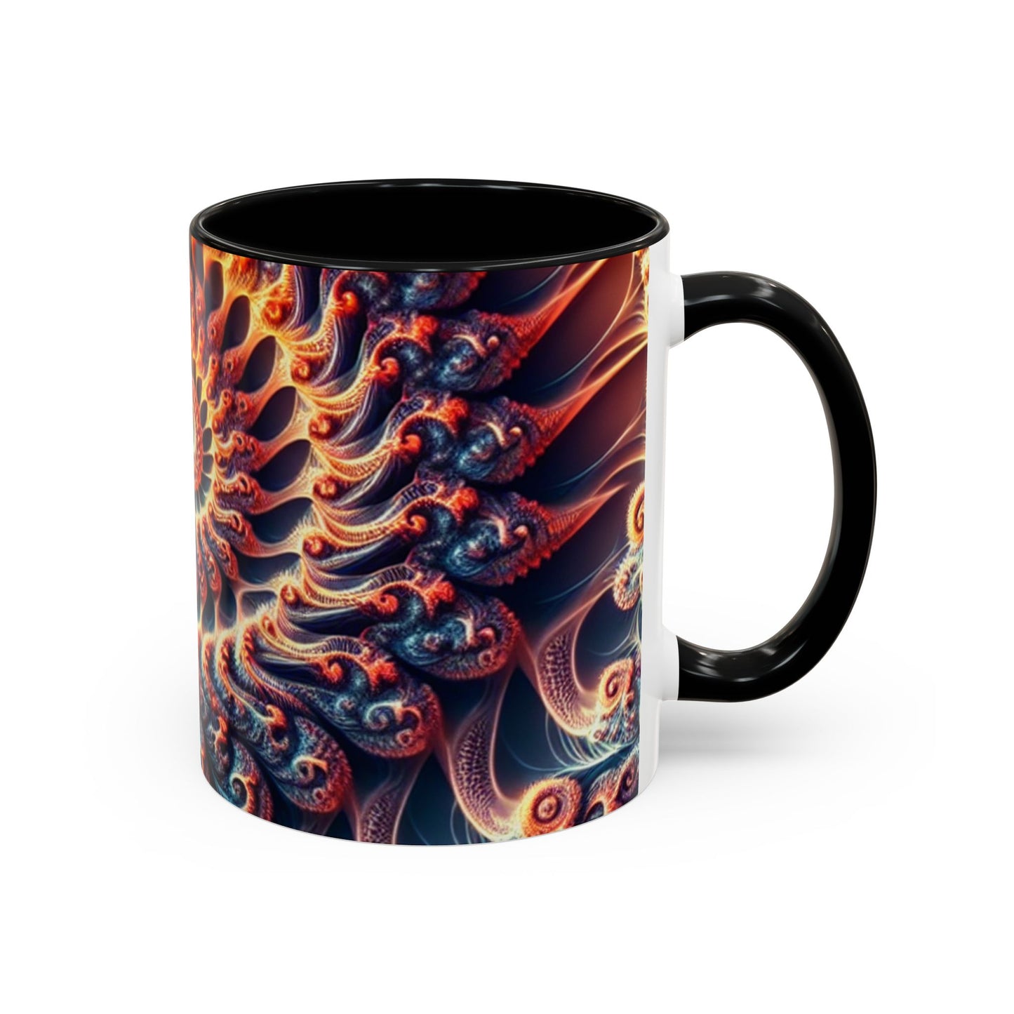 UK - Fractal Art Accent Coffee Mug - Vibrant Design for Home or Office