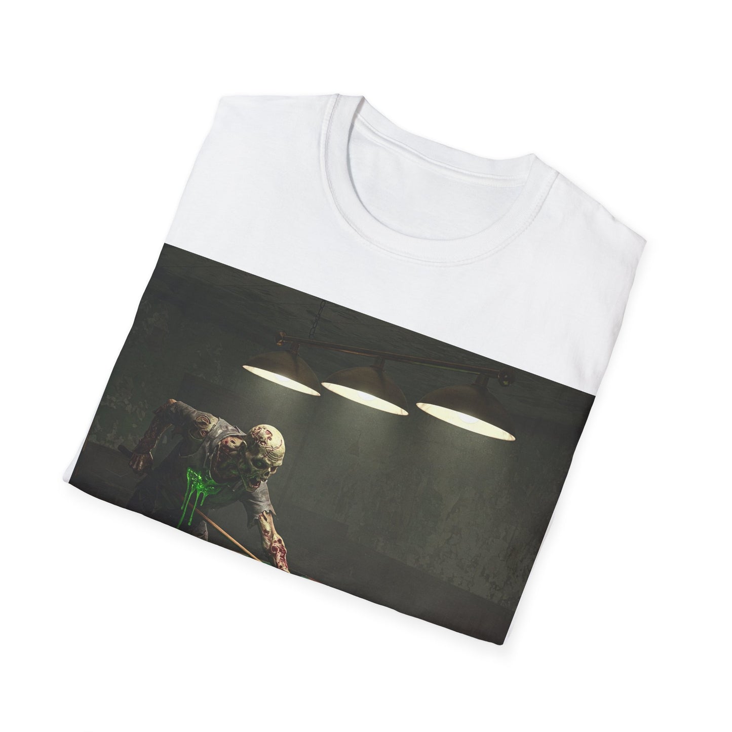 UK - Vintage Billiards Unisex Softstyle T-Shirt - Pool Table Design