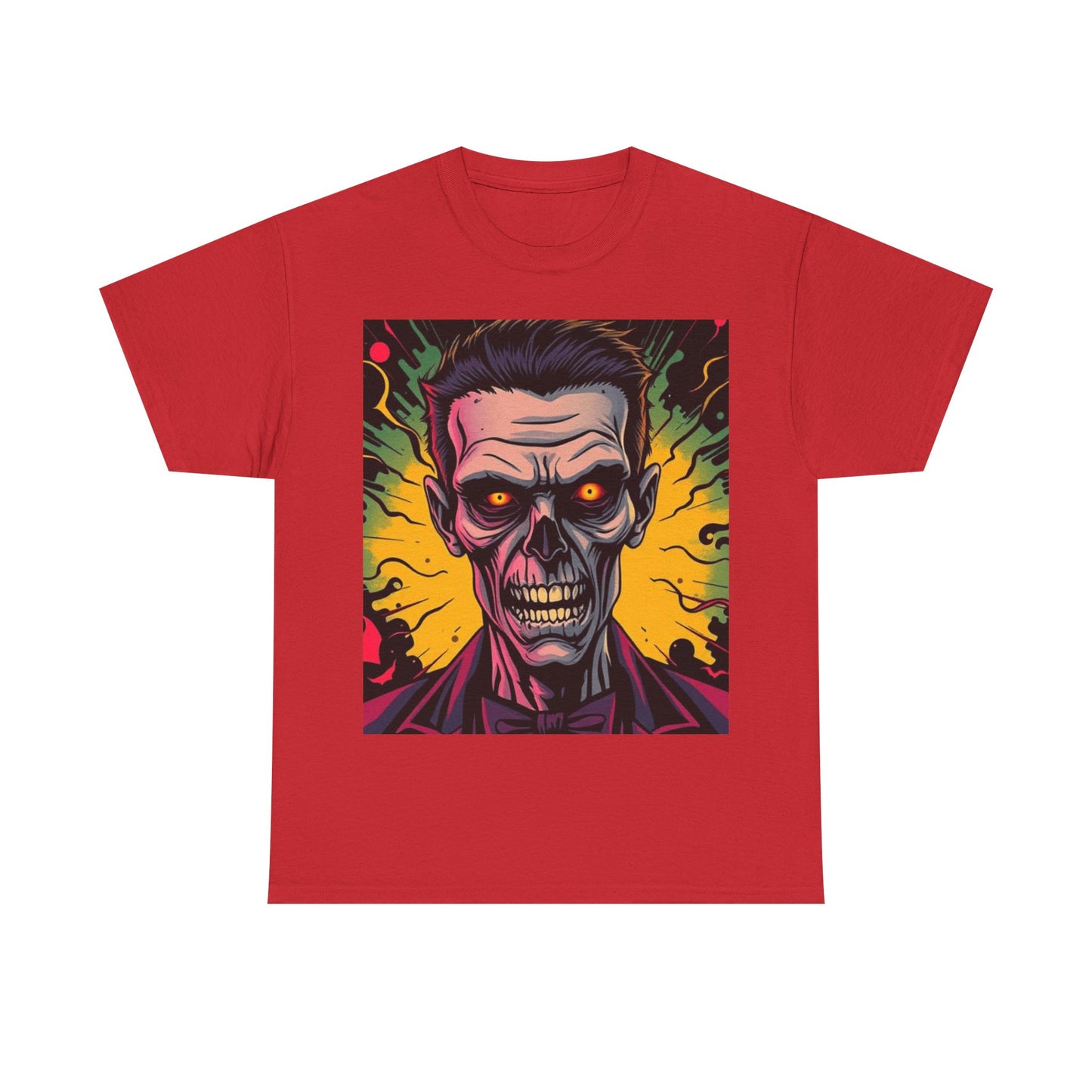 UK - Vibrant Halloween Skull Tee - Unisex Heavy Cotton Shirt