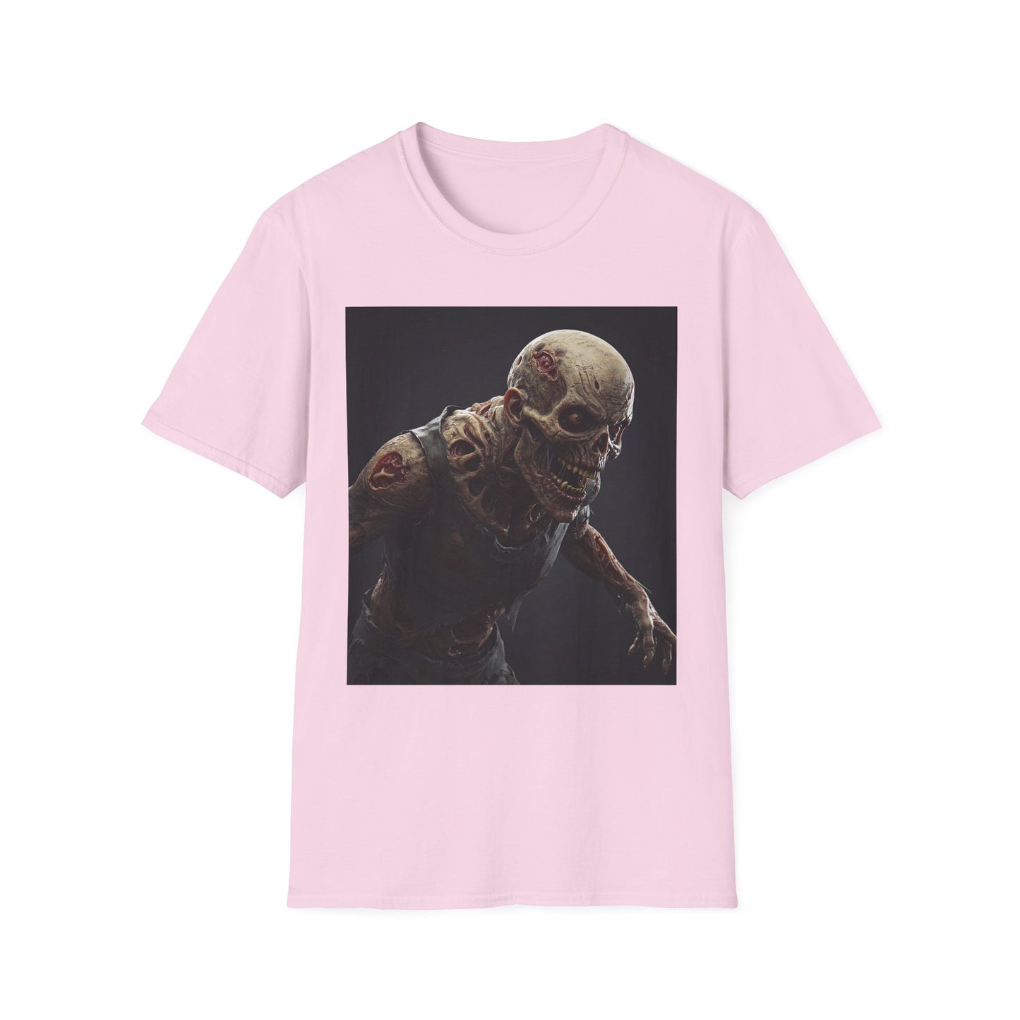 Creepy Skeleton Graphic Unisex Softstyle T-Shirt - Perfect for Halloween & Horror Fans