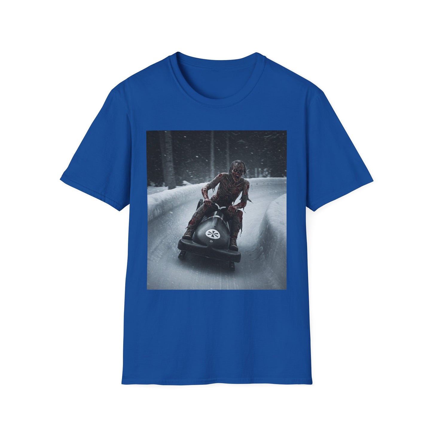 Chilling Winter Fun Apocalyptic Portrait Tee, bold, decaying zombie graphic