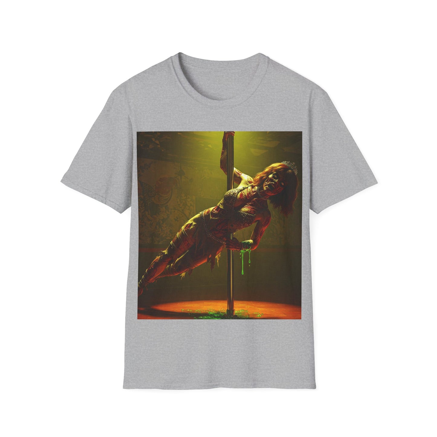 UK - Vibrant Zombie Dance Apocalyptic Portrait Tee, bold, decaying zombie graphic