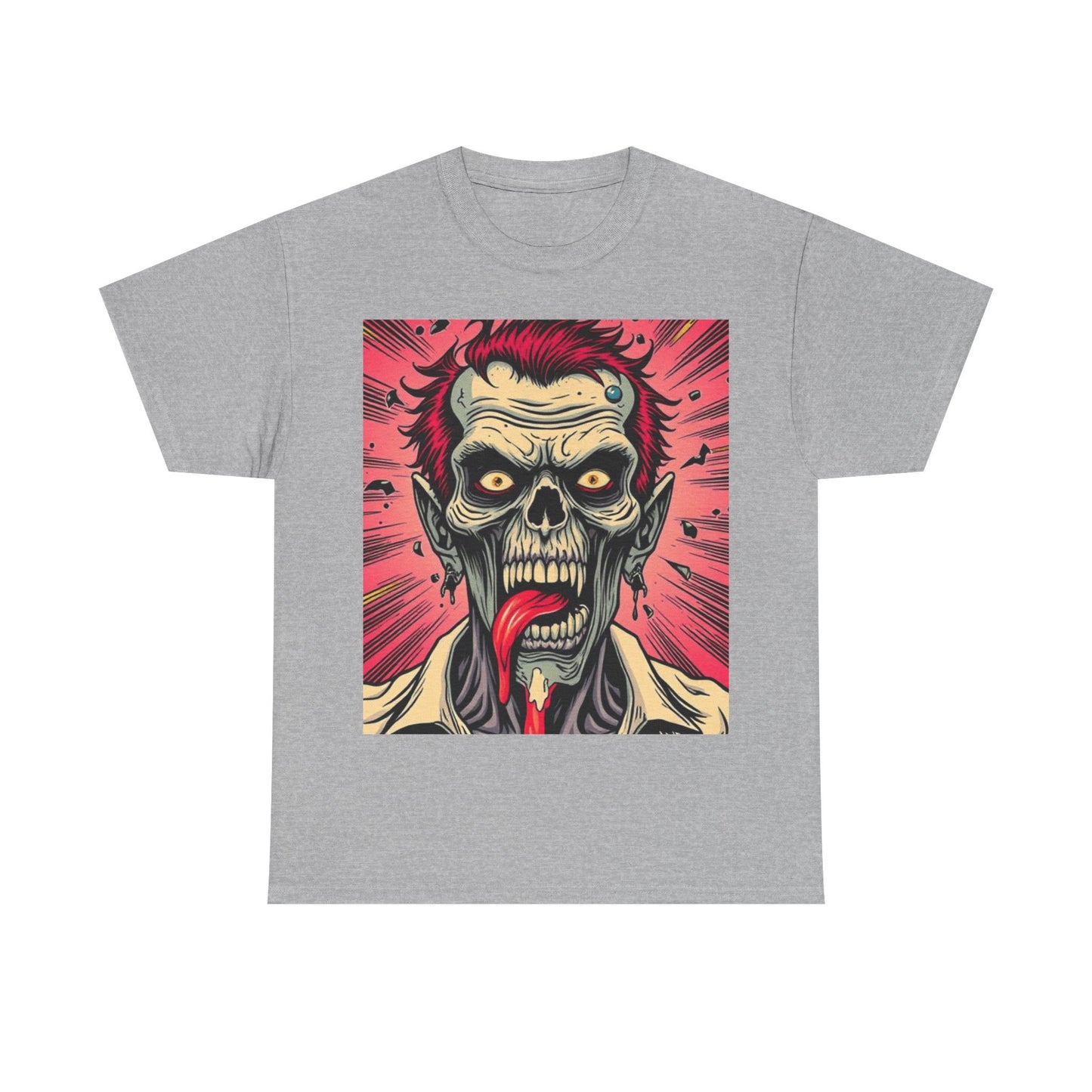 UK - Unisex Heavy Cotton Tee - Zombie Design for Horror Fans