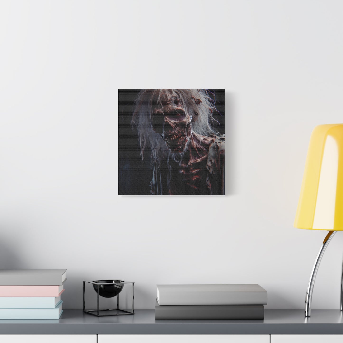 Creepy Zombie Wall Art Canvas - 12" Horror Decor
