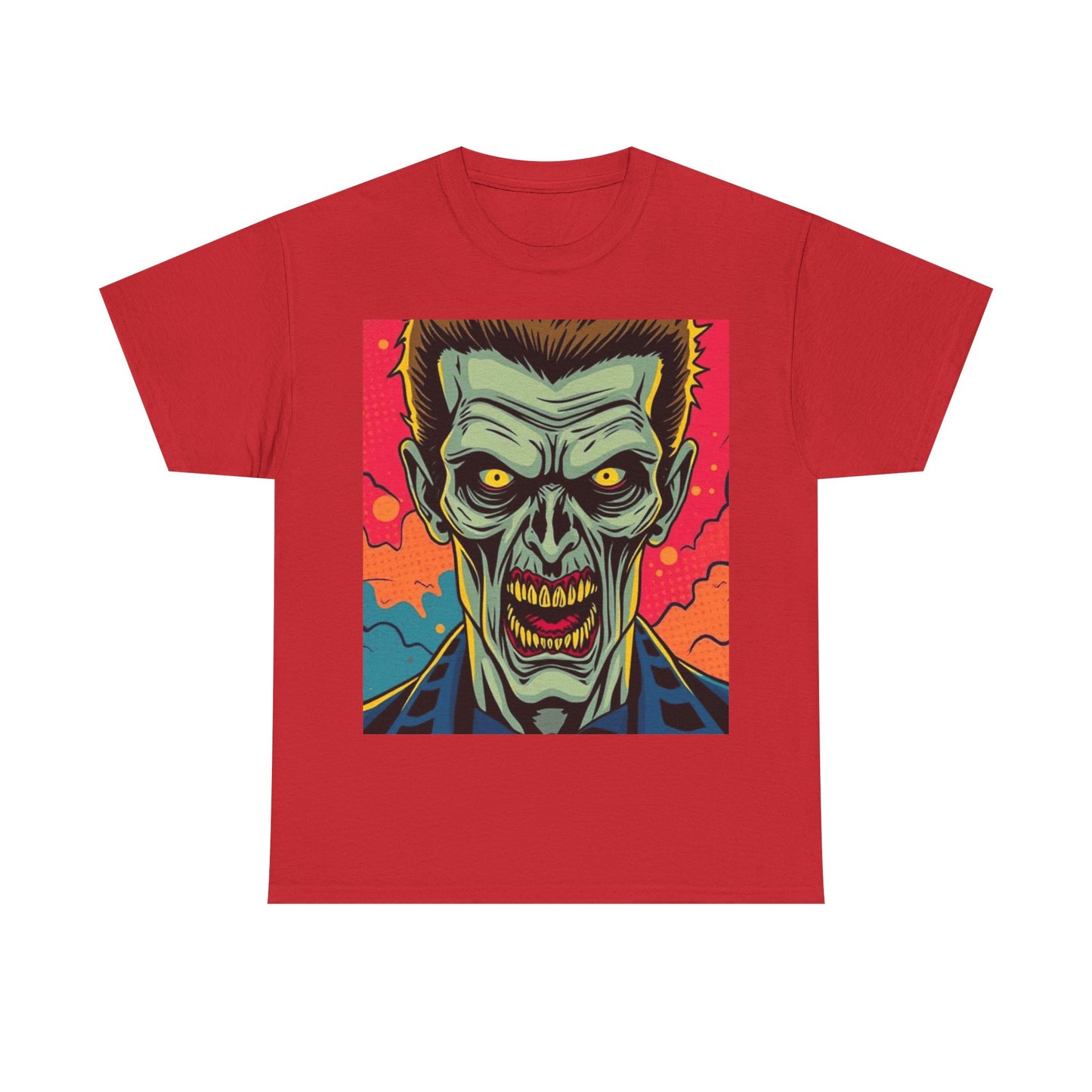 UK - Unisex Heavy Cotton Tee - Retro Horror Zombie Artwork t-shirt