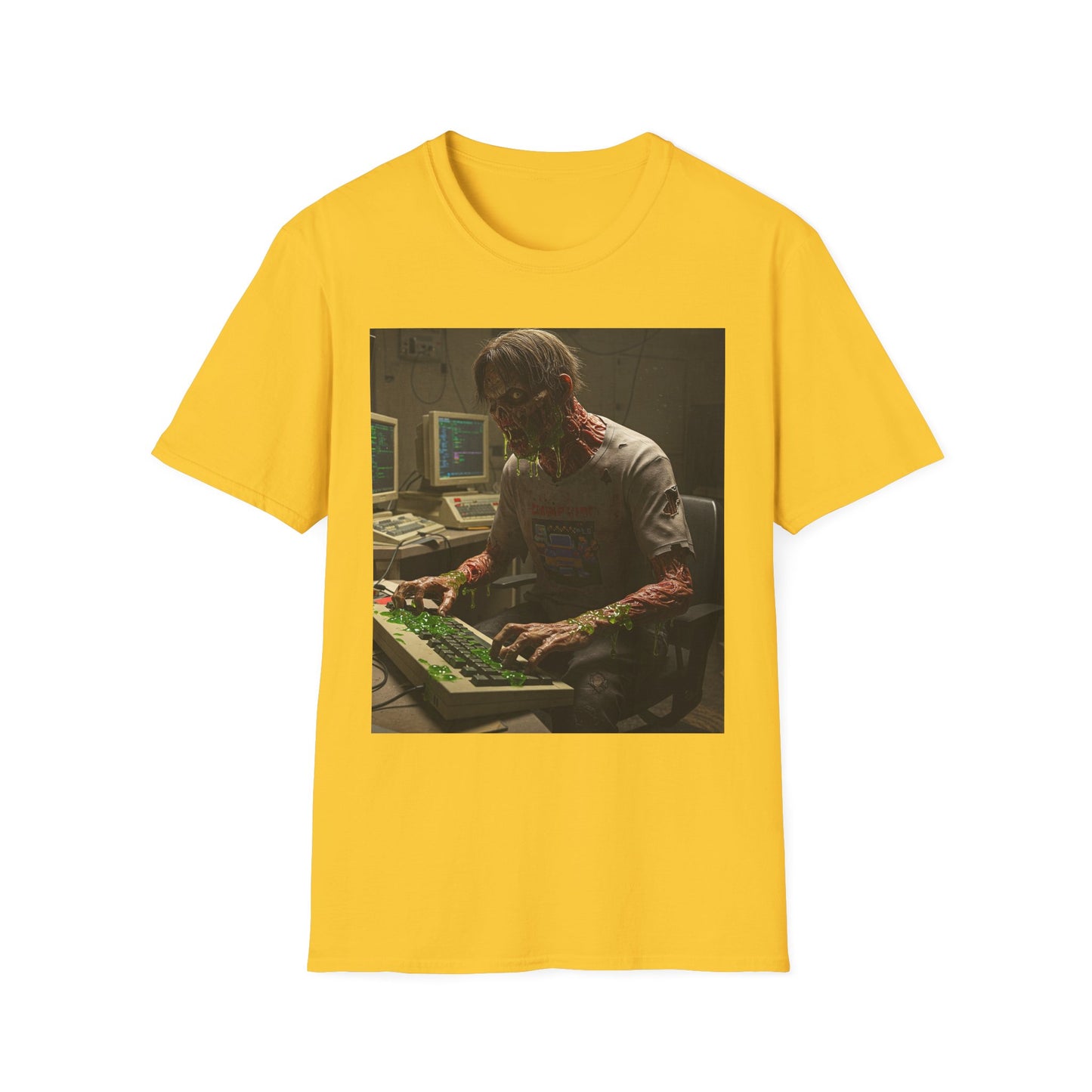 Zombie Hacker Unisex Softstyle T-Shirt - Retro Gaming Vibe
