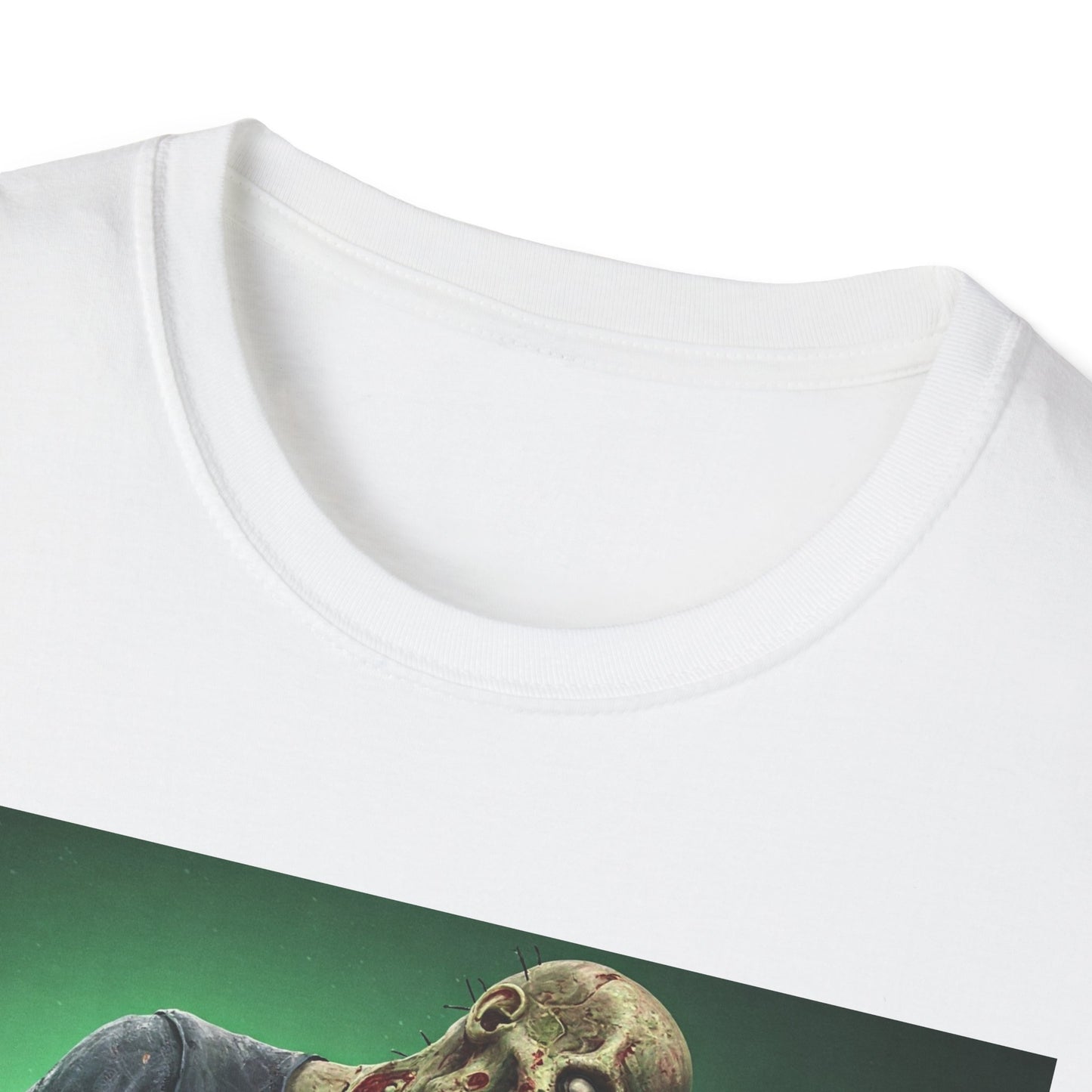 Zombie Rocker Apocalyptic Portrait Tee, bold, decaying zombie graphic