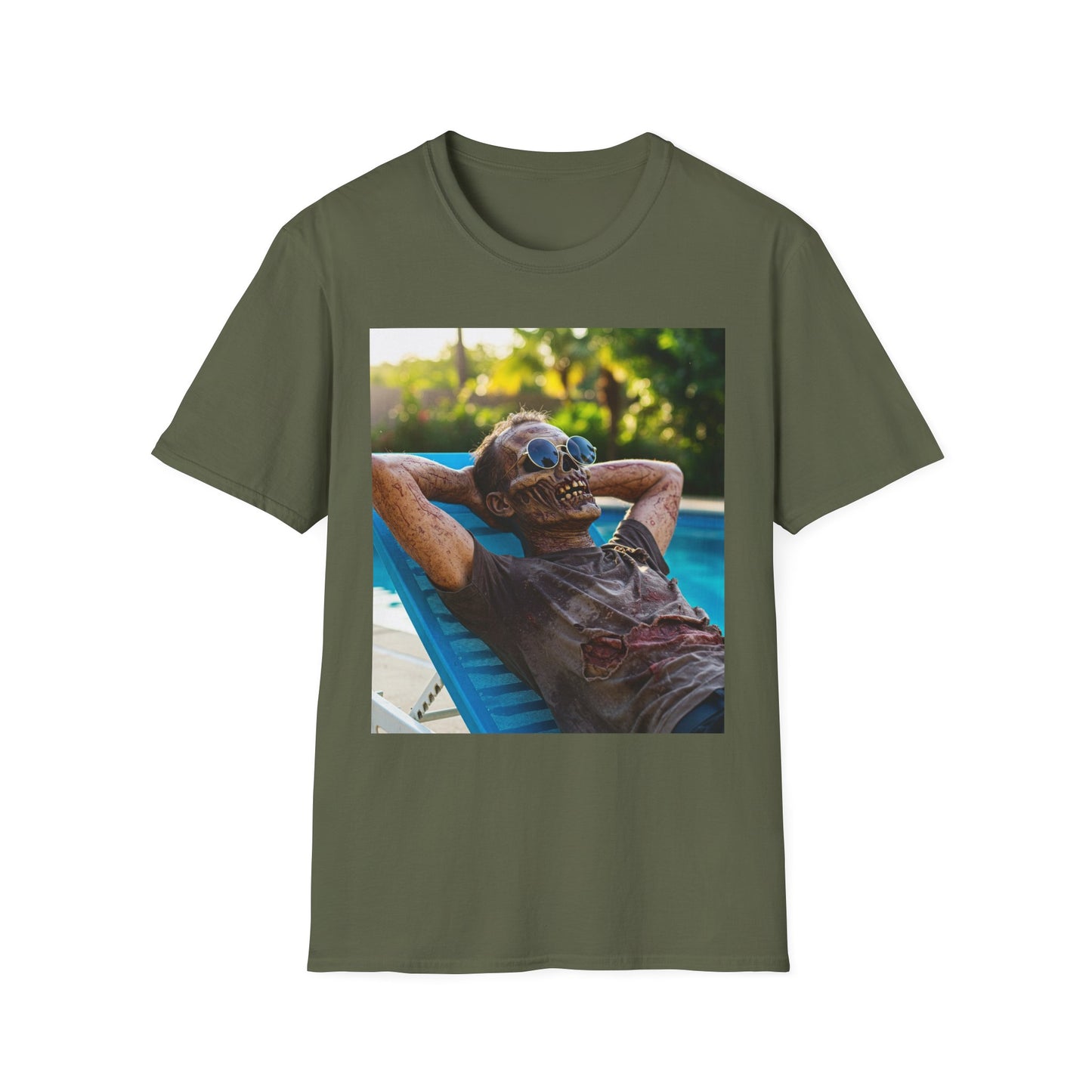 Chillin' Zombie Unisex Softstyle T-Shirt | Halloween Apparel