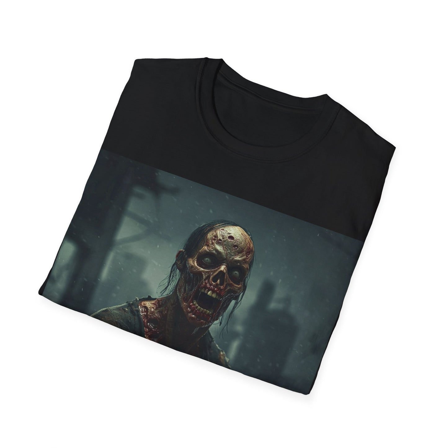 UK - Zombie Apocalypse Apocalyptic Portrait Tee, bold, decaying zombie graphic