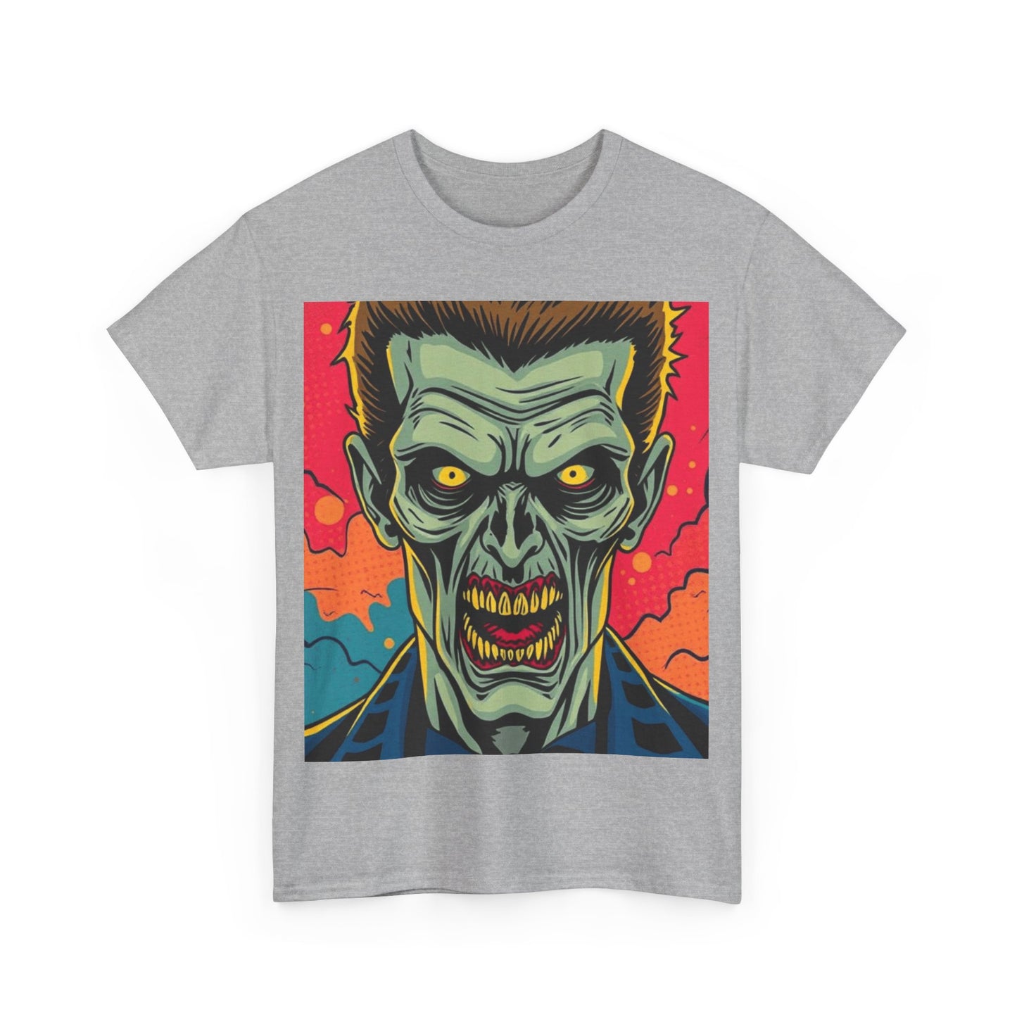 UK - Unisex Heavy Cotton Tee - Retro Horror Zombie Artwork t-shirt