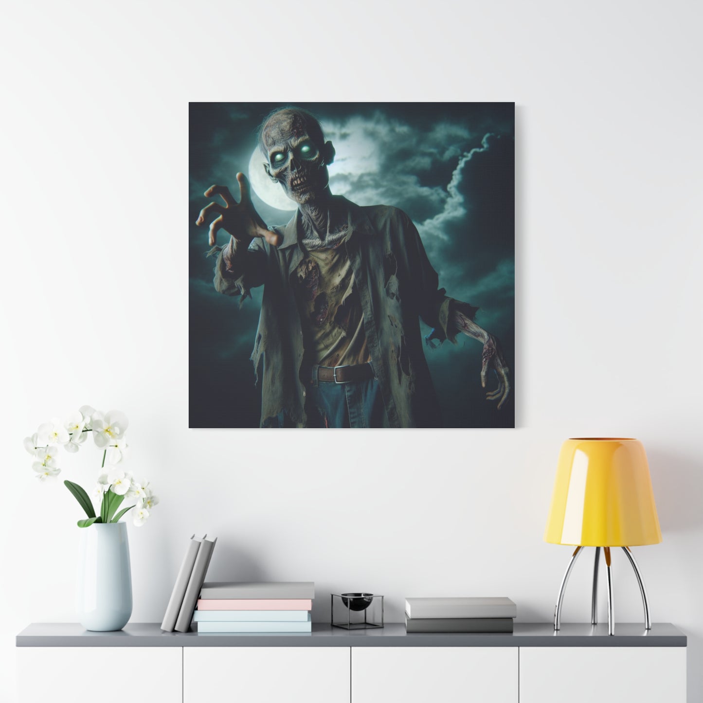 Zombie Art Matte Canvas Wall Decor - Spooky Halloween Home Decoration