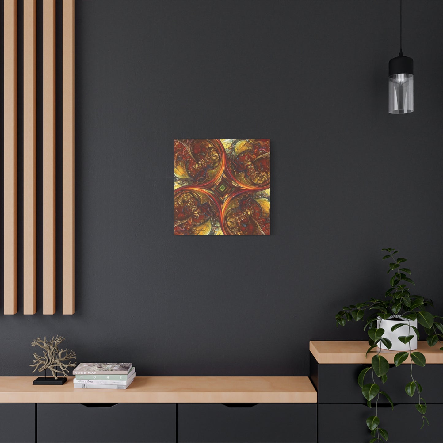 Abstract Art Matte Canvas Wall Decor - Vibrant Fractal Design, Colorful Home Accent