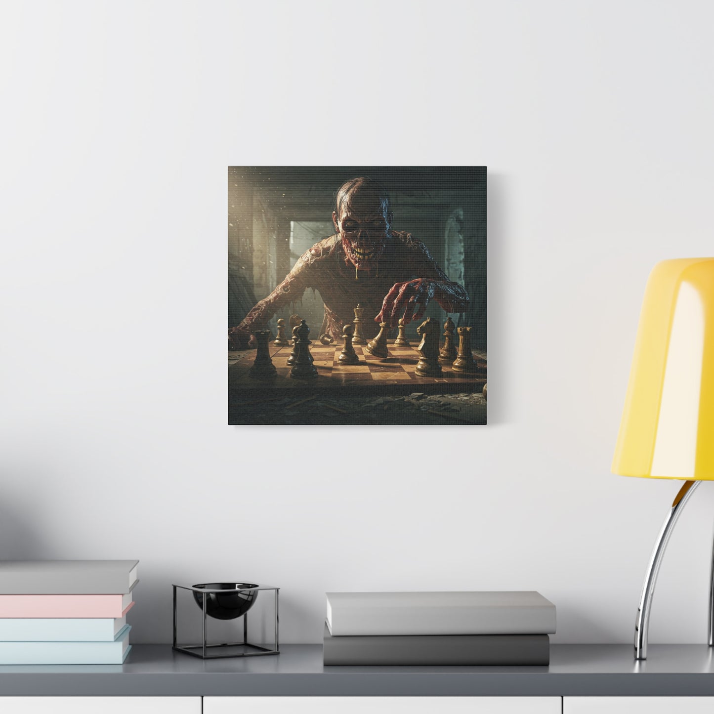 Zombie Chess Matte Canvas Wall Art for Horror Lovers