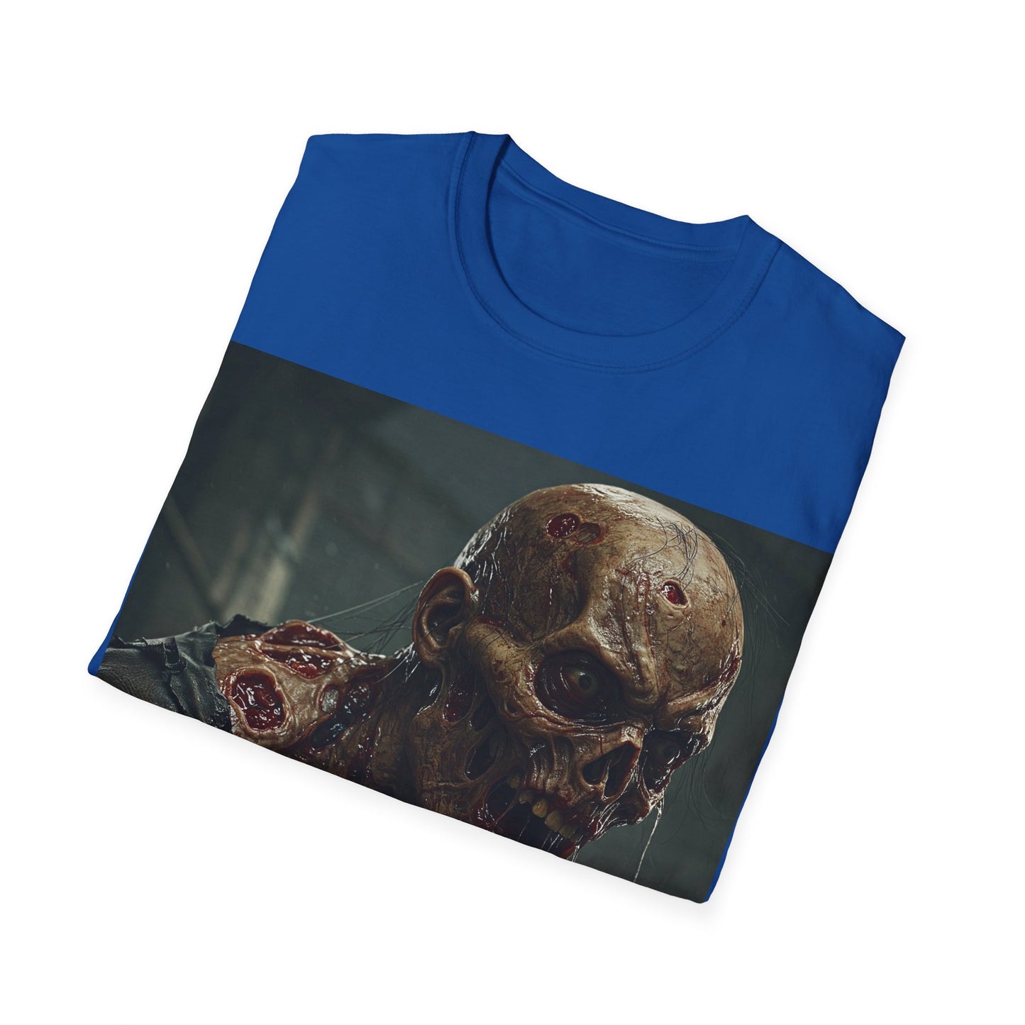 UK - Unisex Softstyle T-Shirt with Zombie Design | Perfect for Halloween and Horror Fans