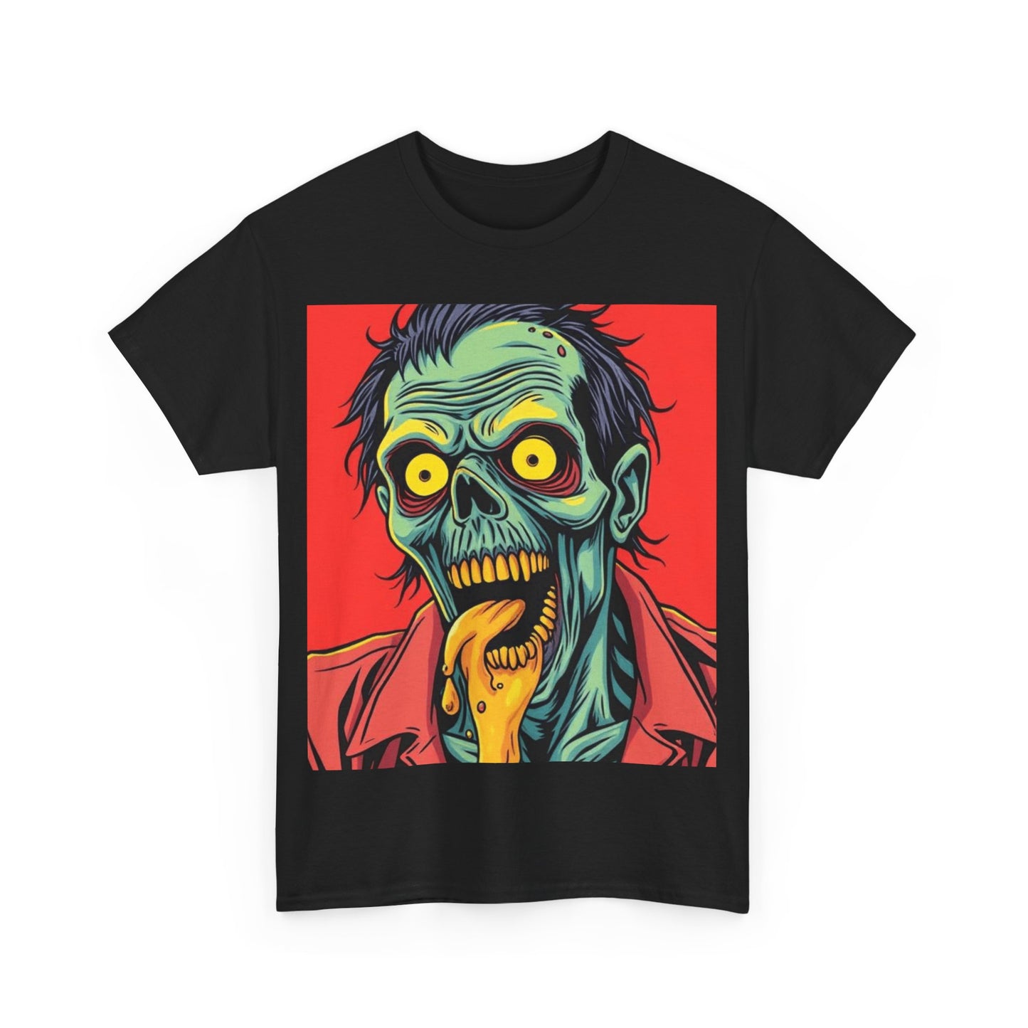 UK - Zombie Graphic Unisex Heavy Cotton Tee - Spooky Halloween Shirt