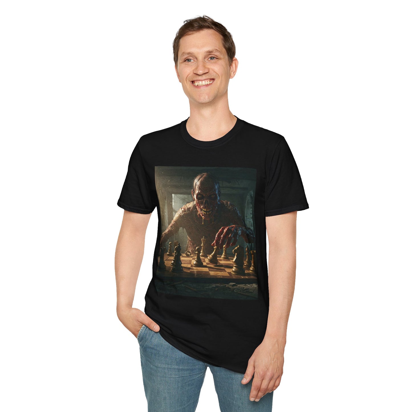 Vintage Chess Monster Unisex Softstyle T-Shirt - Perfect for Game Nights and Fantasy Fans