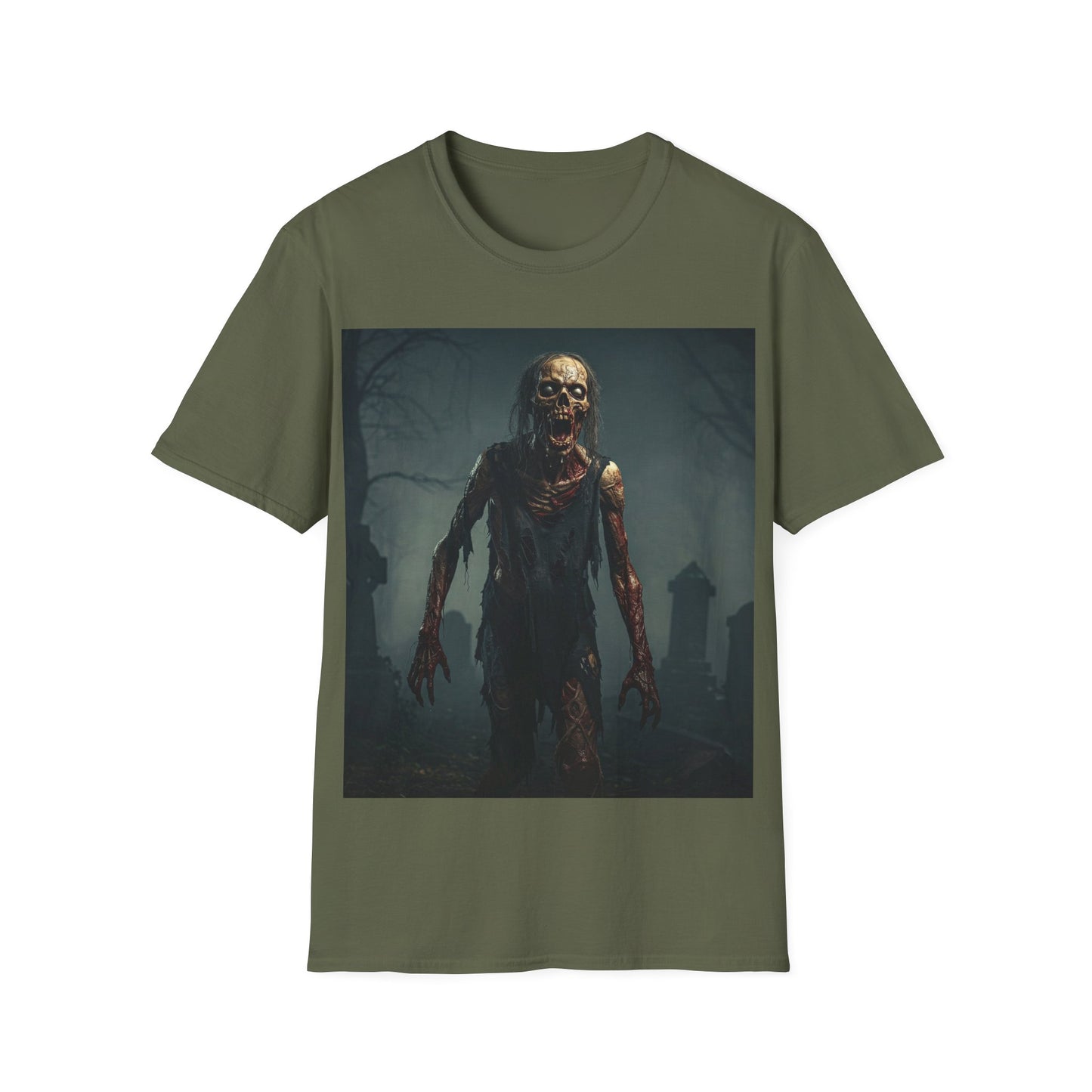 UK - Horror Zombie Graphic Apocalyptic Portrait Tee, bold, decaying zombie graphic