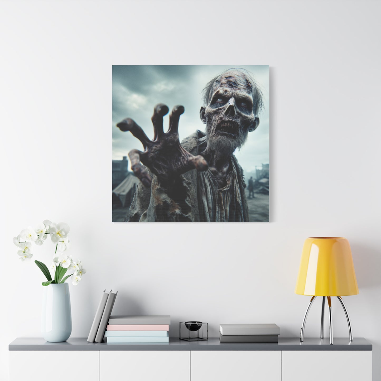 Zombie Hand Wall Art - Matte Stretched Canvas for Halloween Decor