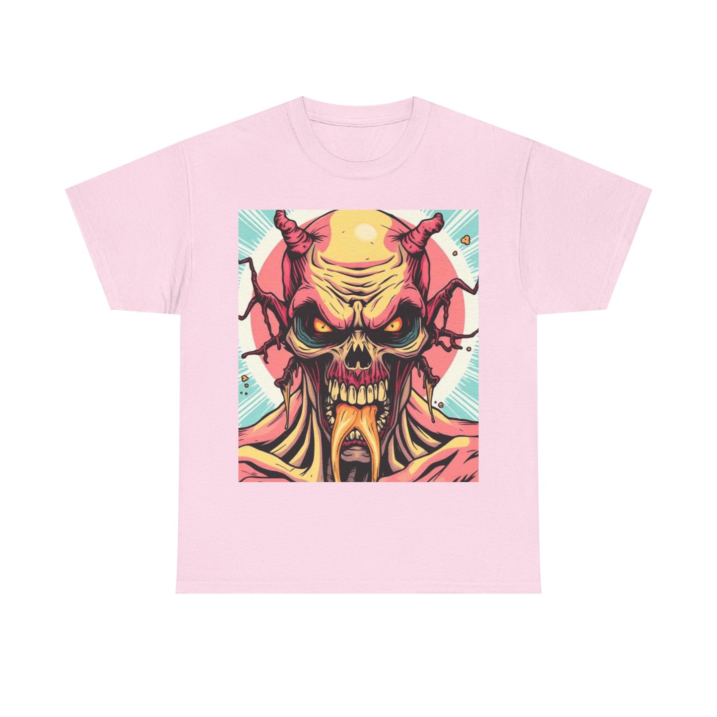 UK - Unisex Heavy Cotton Tee - Demon Skull Graphic Tee for Alternative Fashion Lovers